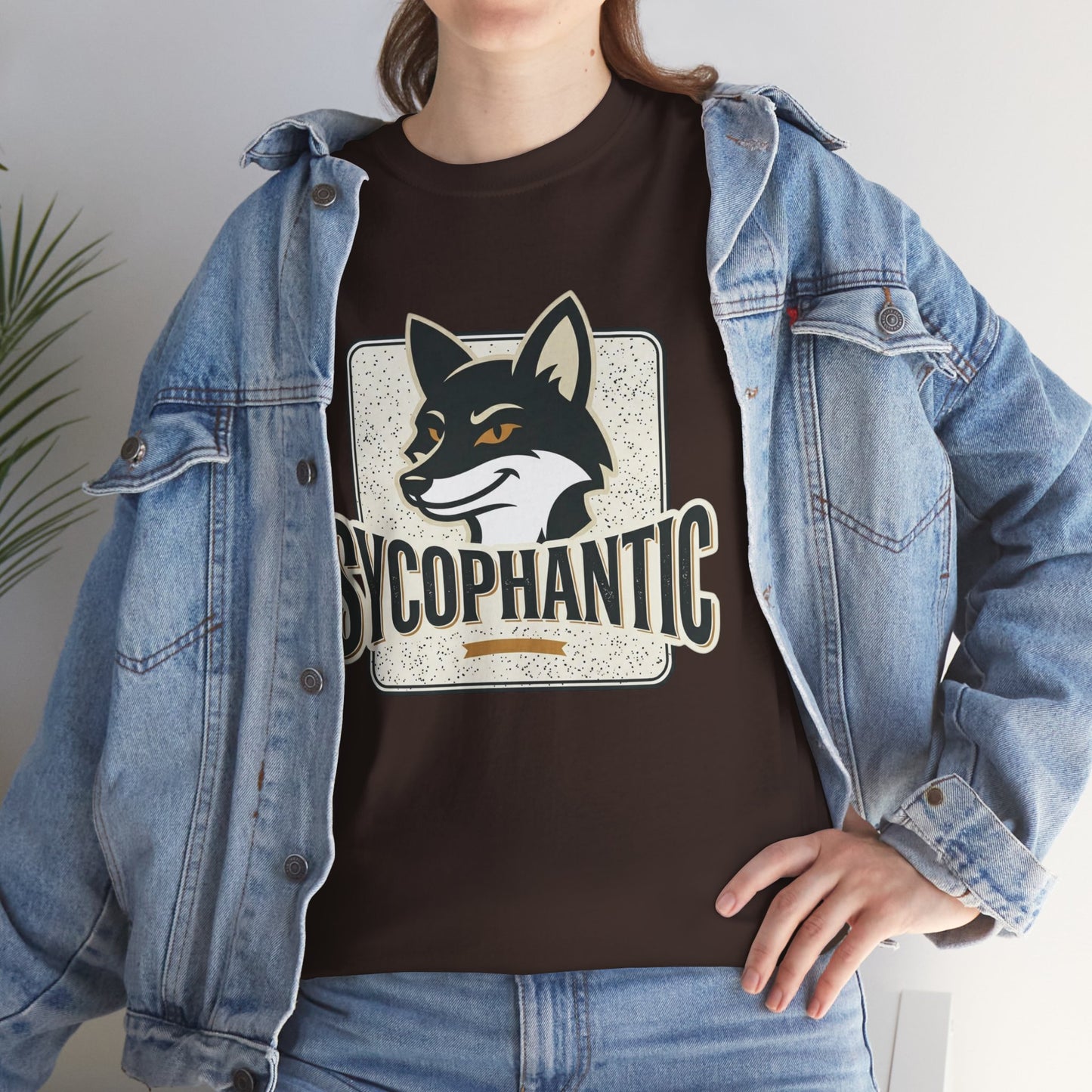 Sycophantic Fox Graphic Tee — Retro Animal Logo T-Shirt