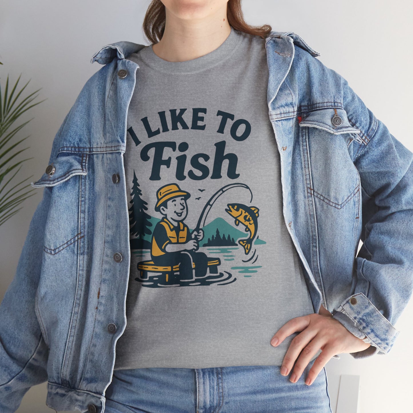 Fishing T-Shirt — "I Like to Fish" Vintage Outdoors Tee