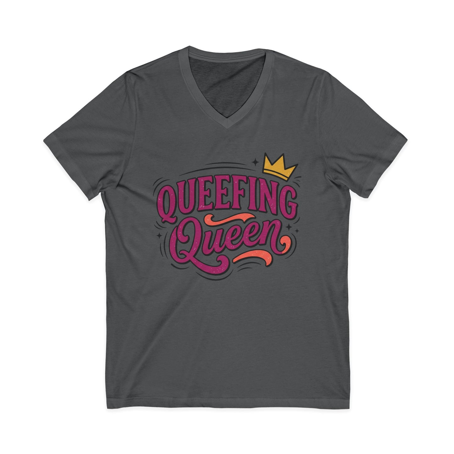 Queefing Queen V-Neck Tee Printify