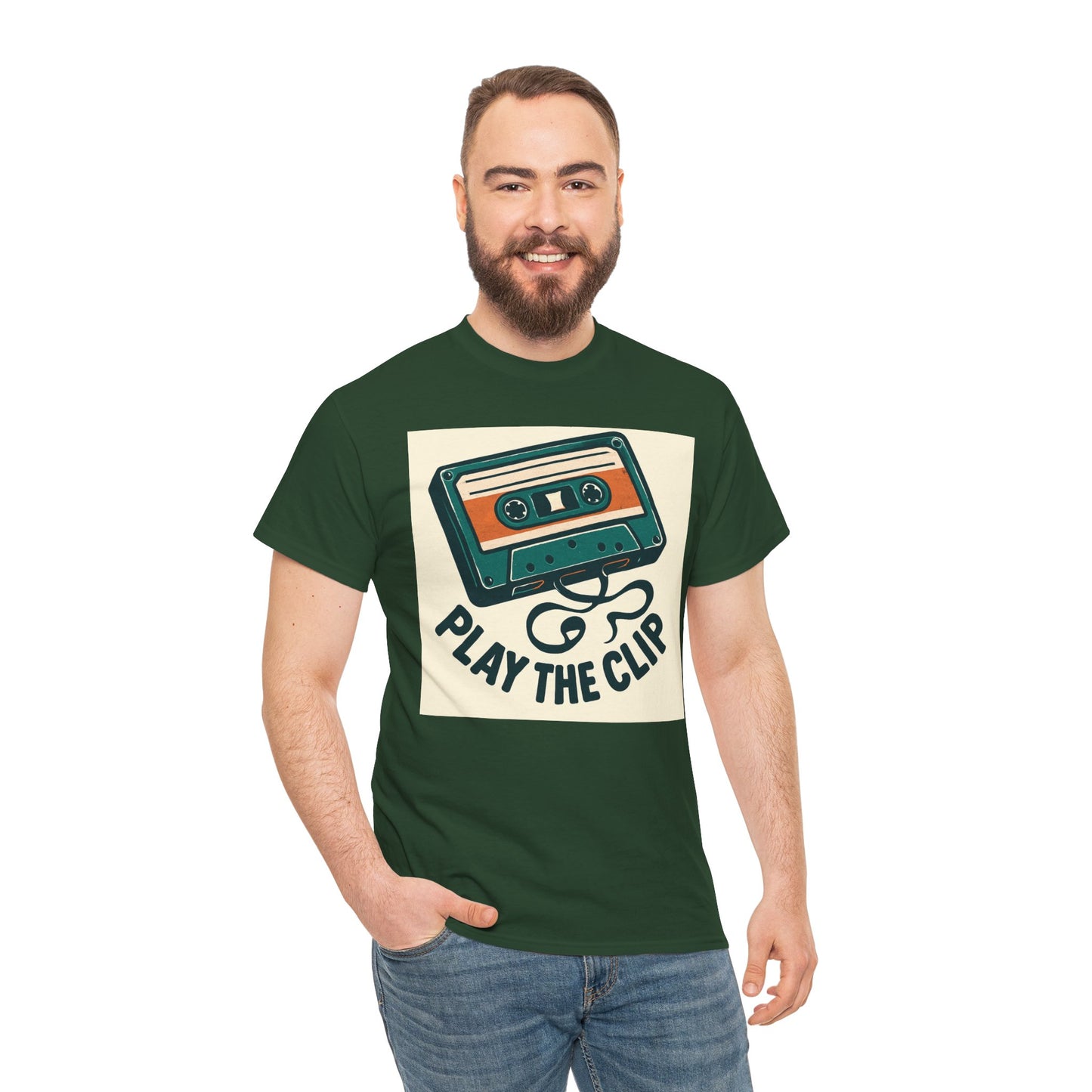 Cassette Tape 'Play the Clip' T-Shirt — Retro Music Tee Printify