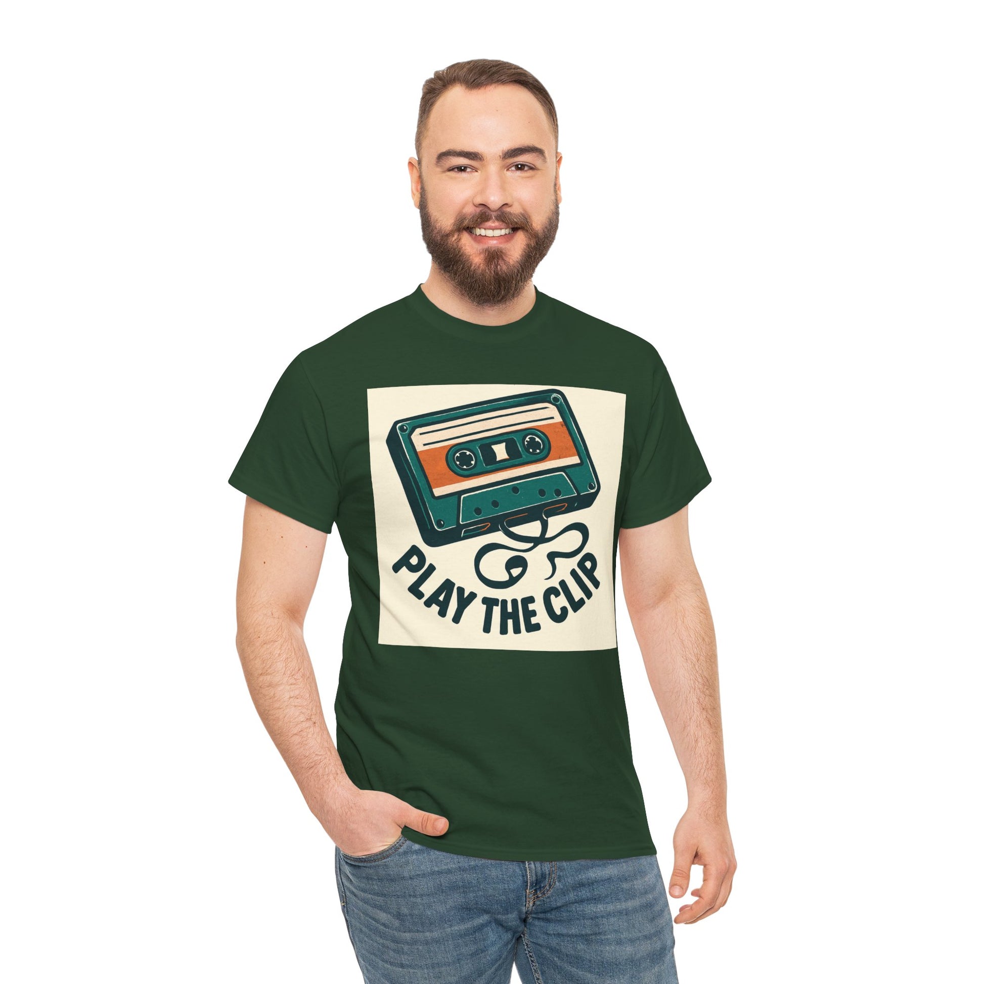 Cassette Tape 'Play the Clip' T-Shirt — Retro Music Tee Printify