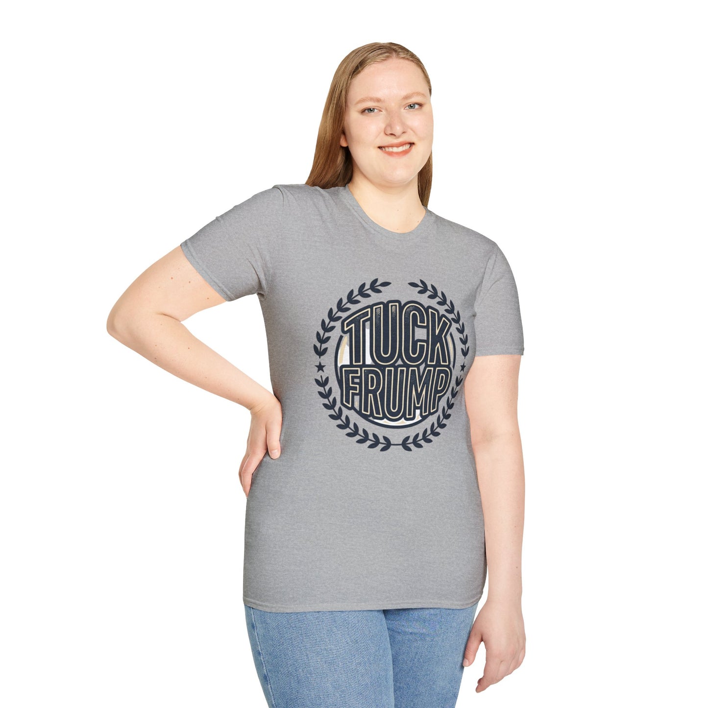 "Tuck Frump" Vintage Laurel Emblem Political Satire Tee