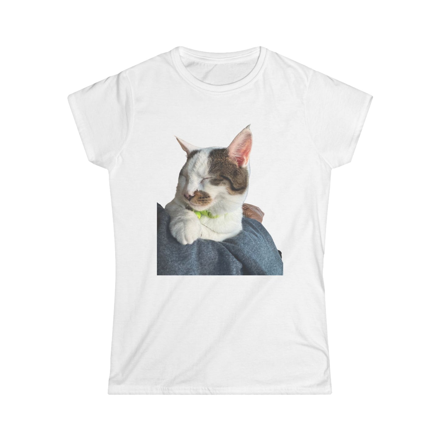 Cat Cuddle Tee — Cute Sleeping Kitten Graphic Women's T‑Shirt