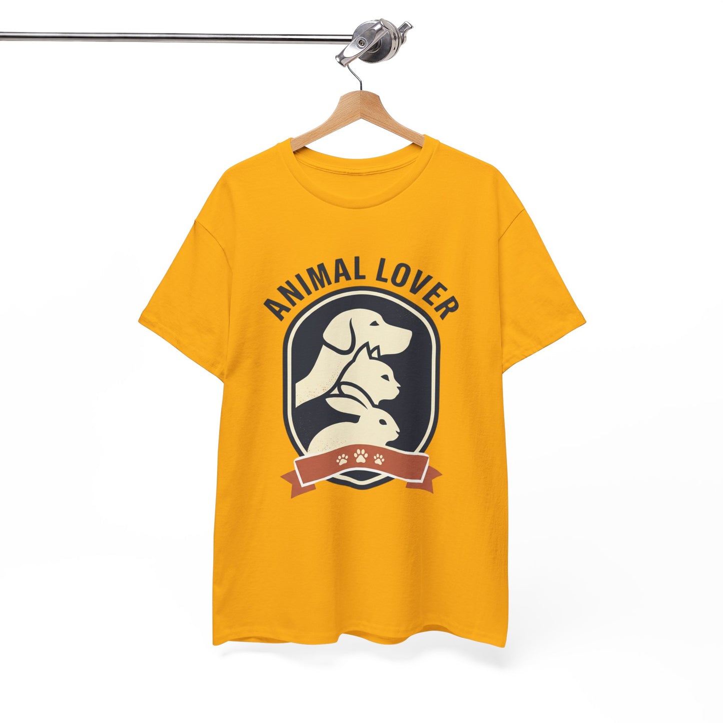 Animal Lover T-Shirt — Retro Pet Badge Tee (Dogs & Cats)
