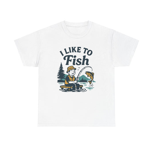 Fishing T-Shirt — "I Like to Fish" Vintage Outdoors Tee