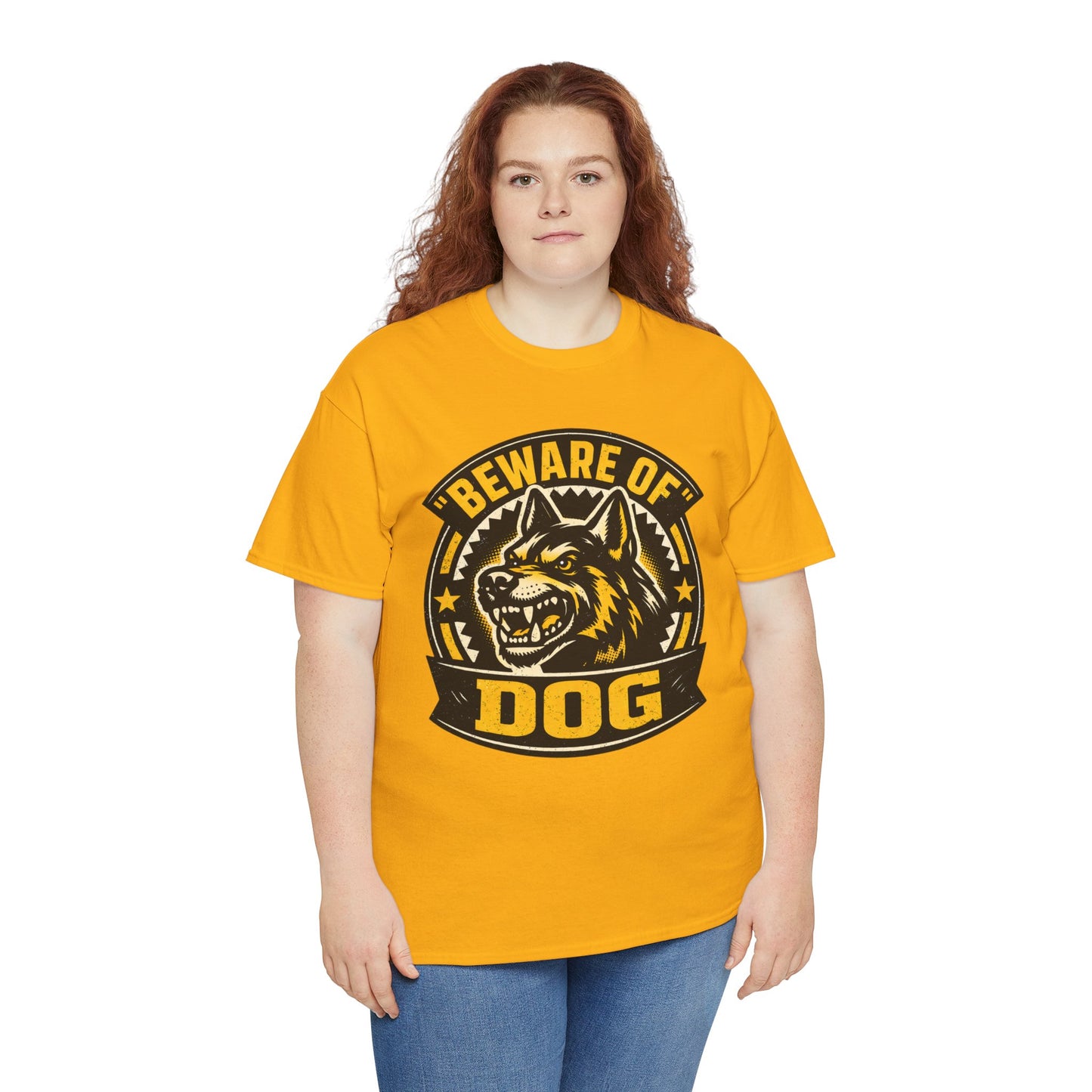 Beware of Dog T-Shirt — Retro Aggressive Dog Warning Graphic Tee Printify