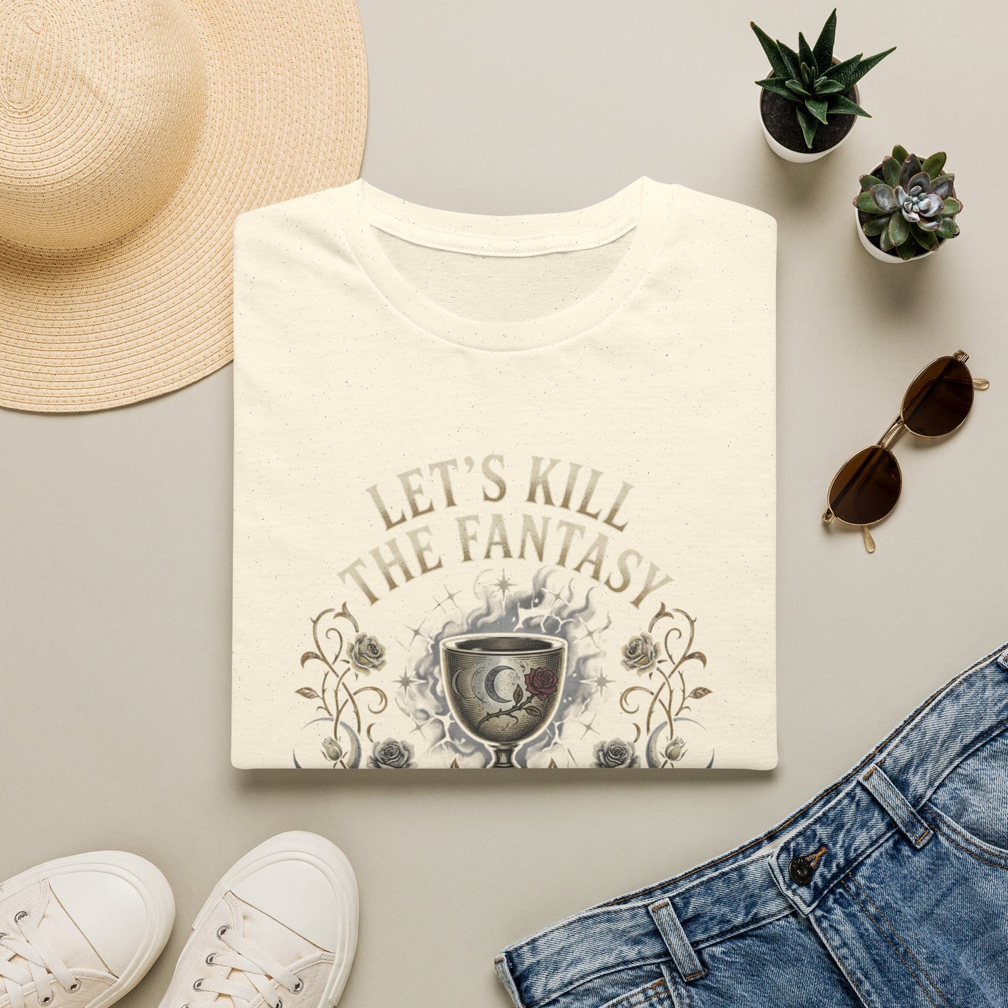 Let's Kill the Fantasy T‑Shirt — Dark Gothic Chalice Design