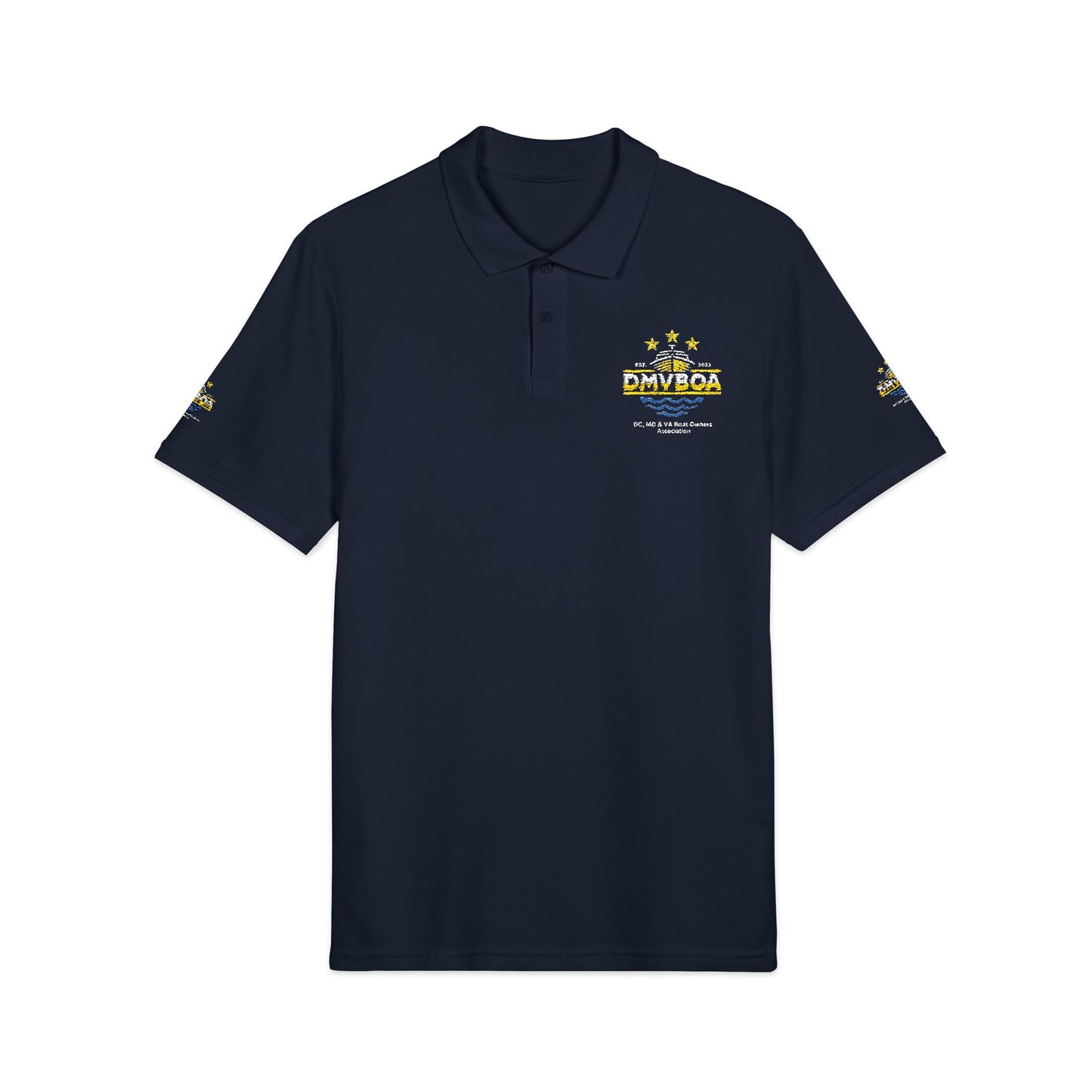 Unisex Pique Polo Shirt (Embroidery) Front and Back