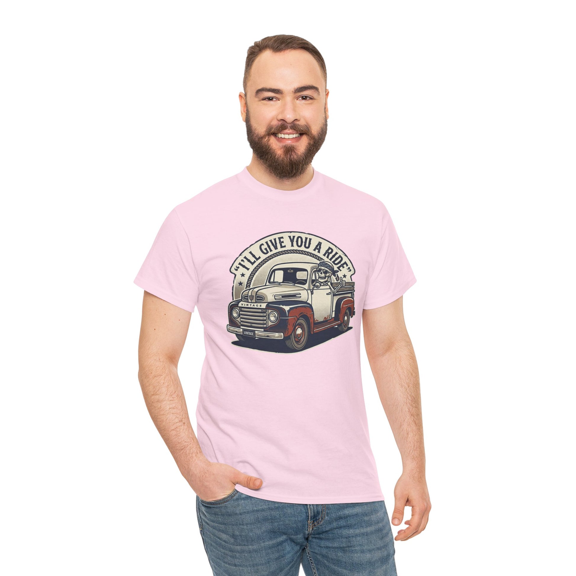Vintage Pickup Truck T-Shirt — “I’ll Give You a Ride” Classic Retro Tee Printify