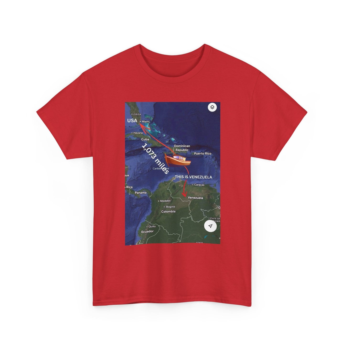 Weather Radar Tee — Tropical Storm Tracking Map Graphic Shirt Printify