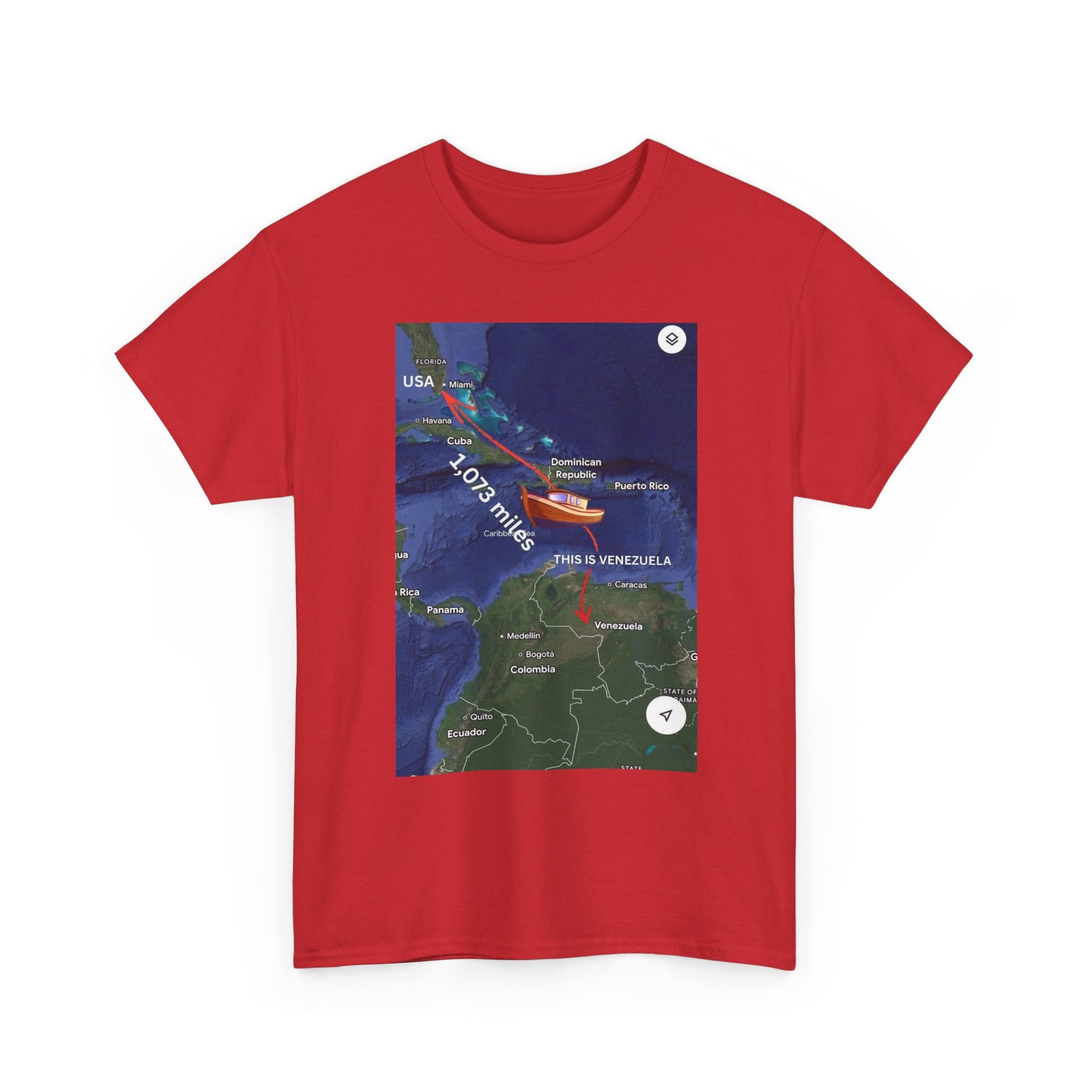 Weather Radar Tee — Tropical Storm Tracking Map Graphic Shirt Printify