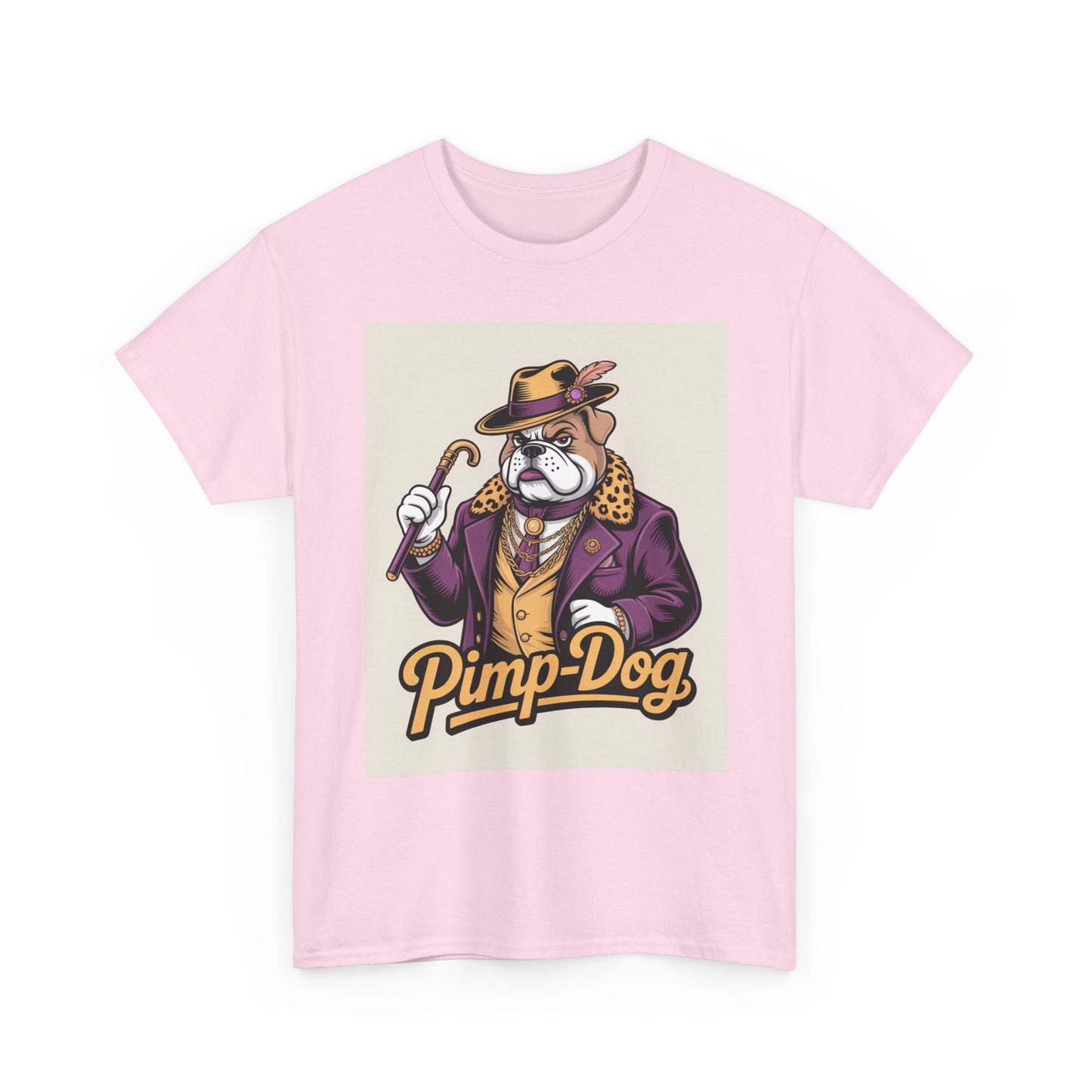 Pimp-Dog Graphic Tee — Retro Bulldog Character Shirt Printify