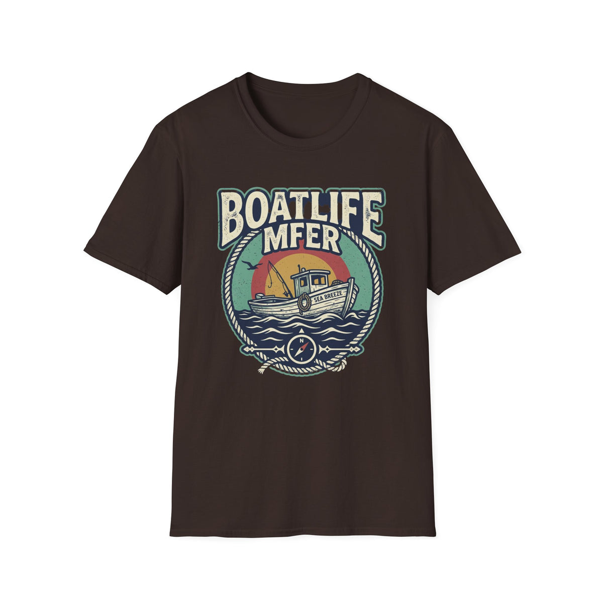Boat Life T-Shirt – Vintage Fishing Boat Graphic 'Boat Life MFER' Tee