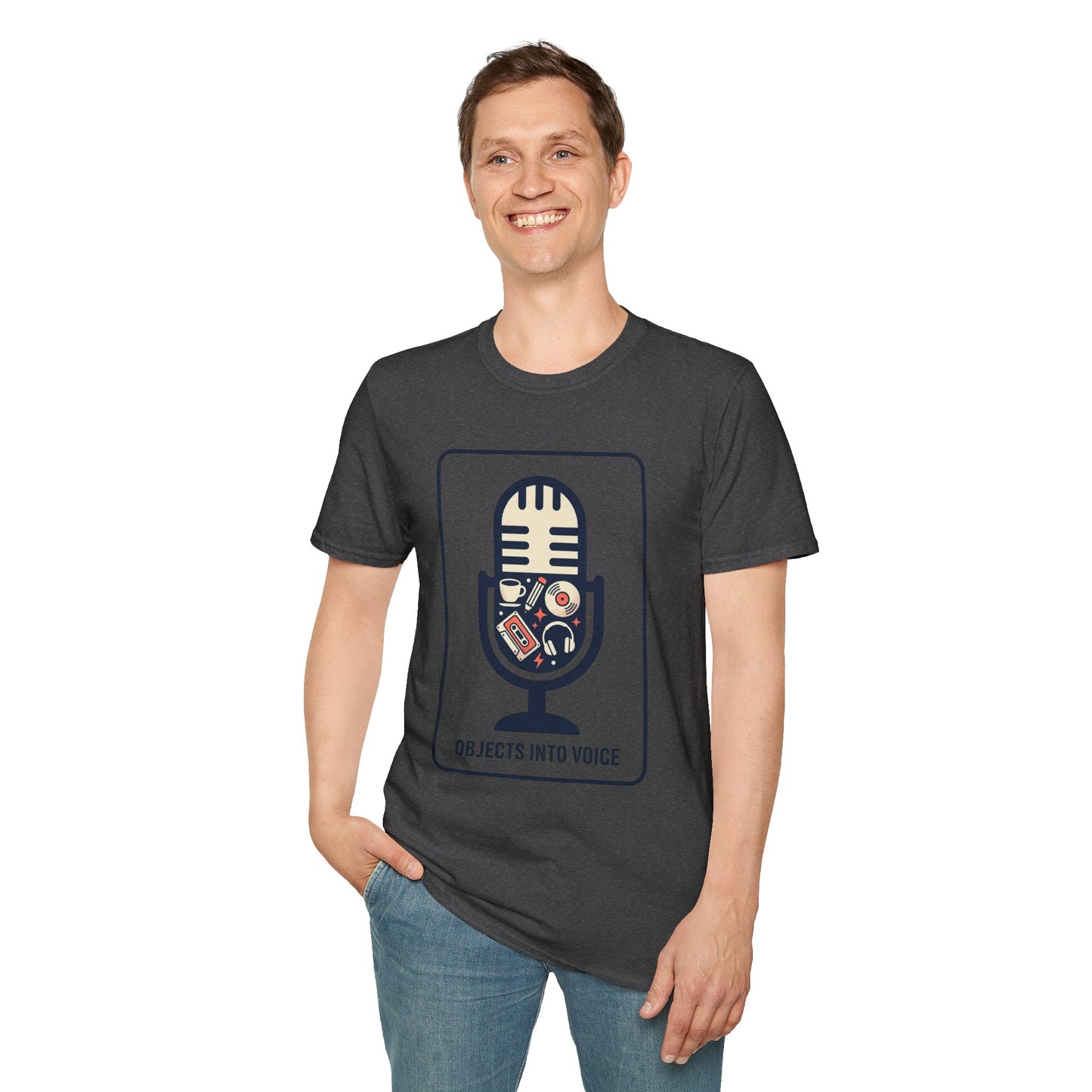 Microphone Graphic T-Shirt — “Objects Into Voice” Podcast Tee