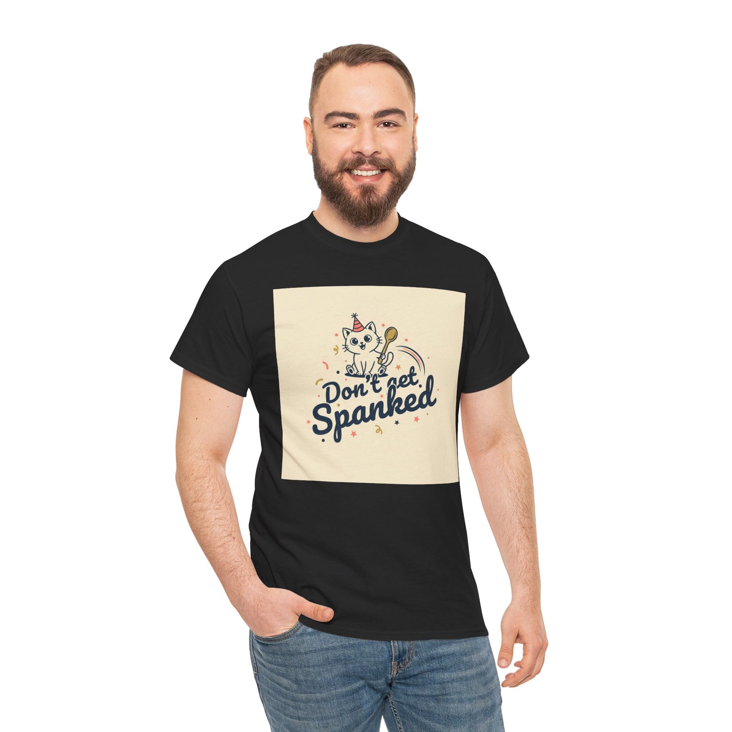 Don’t Get Spanked Cat Tee — Cute Retro Kitten Graphic T-Shirt Printify
