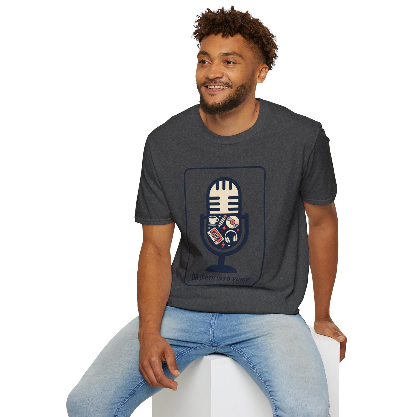 Microphone Graphic T-Shirt — “Objects Into Voice” Podcast Tee
