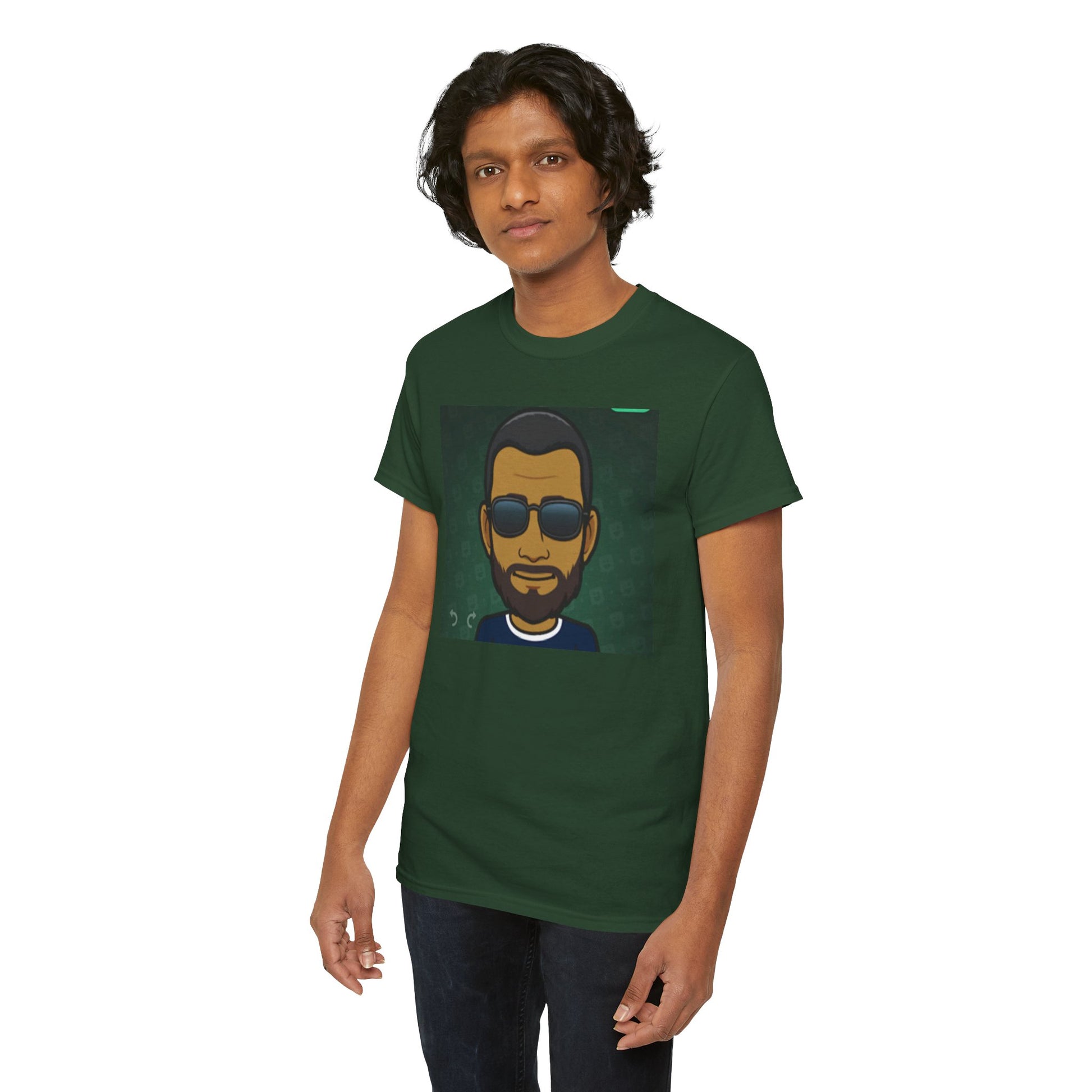 Bitmoji Portrait Tee — Cool Sunglasses Avatar Graphic T-Shirt Printify
