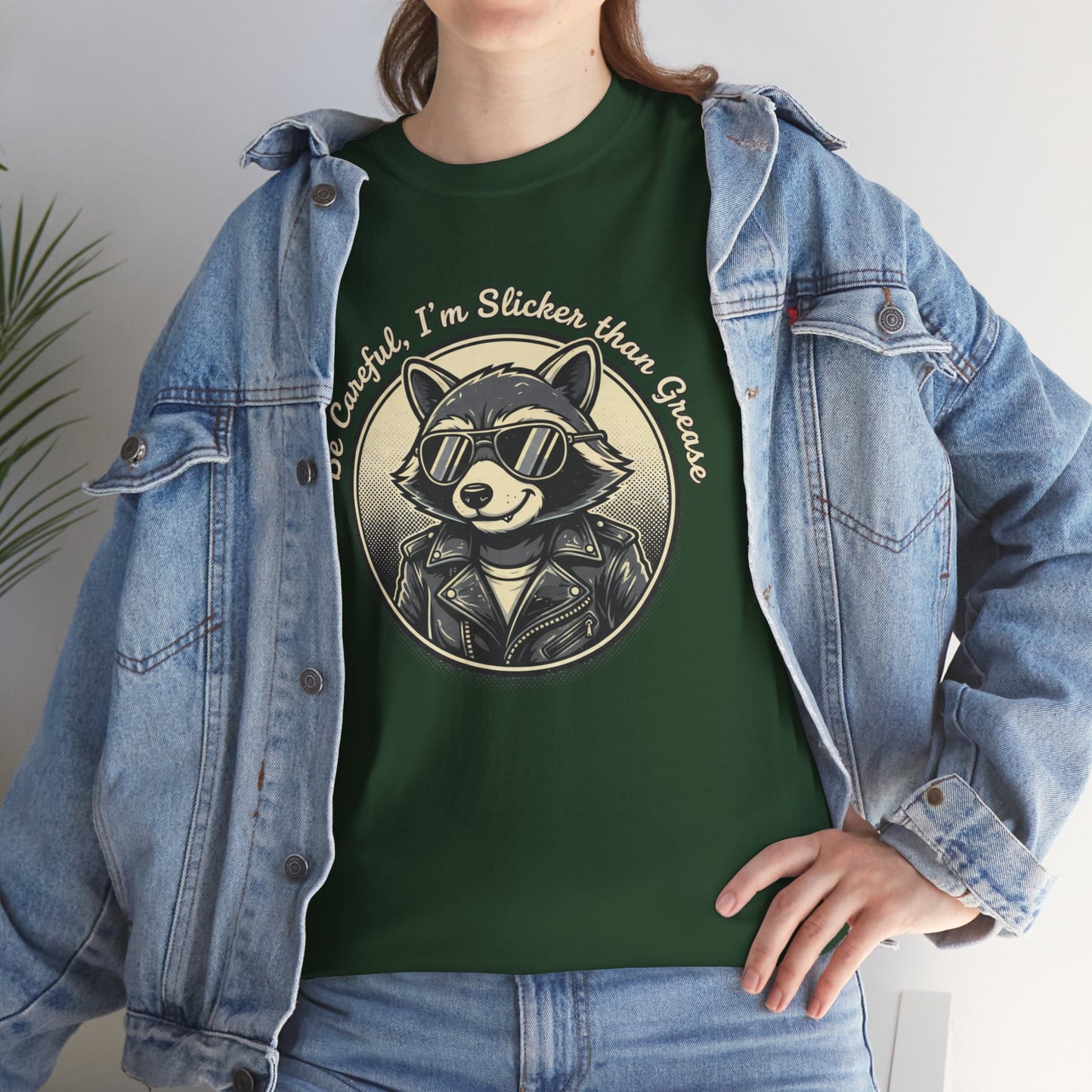 Raccoon Detective Graphic Tee — "Be Careful I’m Watching Your Snacks" Vintage Badge T-Shirt