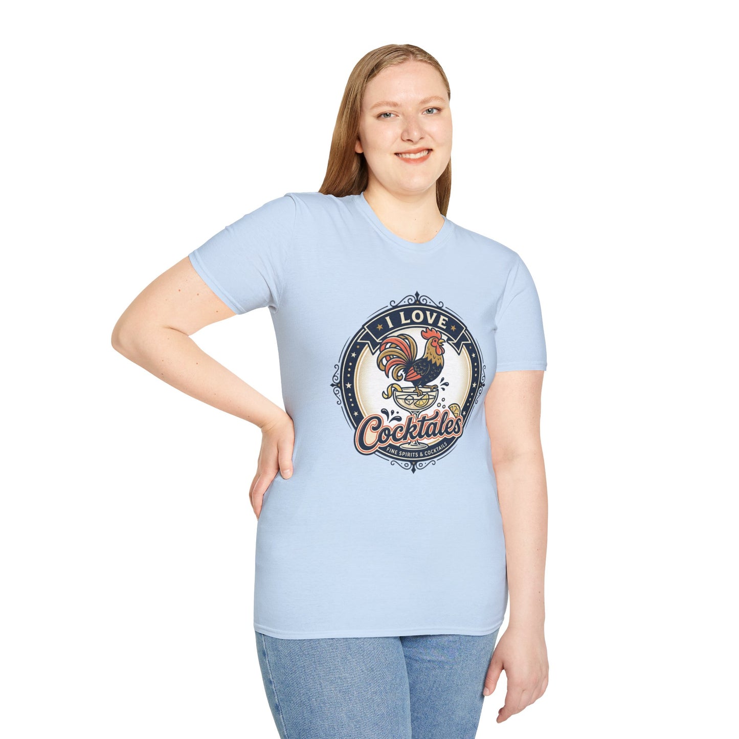 I Love Cocktales T-Shirt — Retro Rooster Cocktail Bar Tee