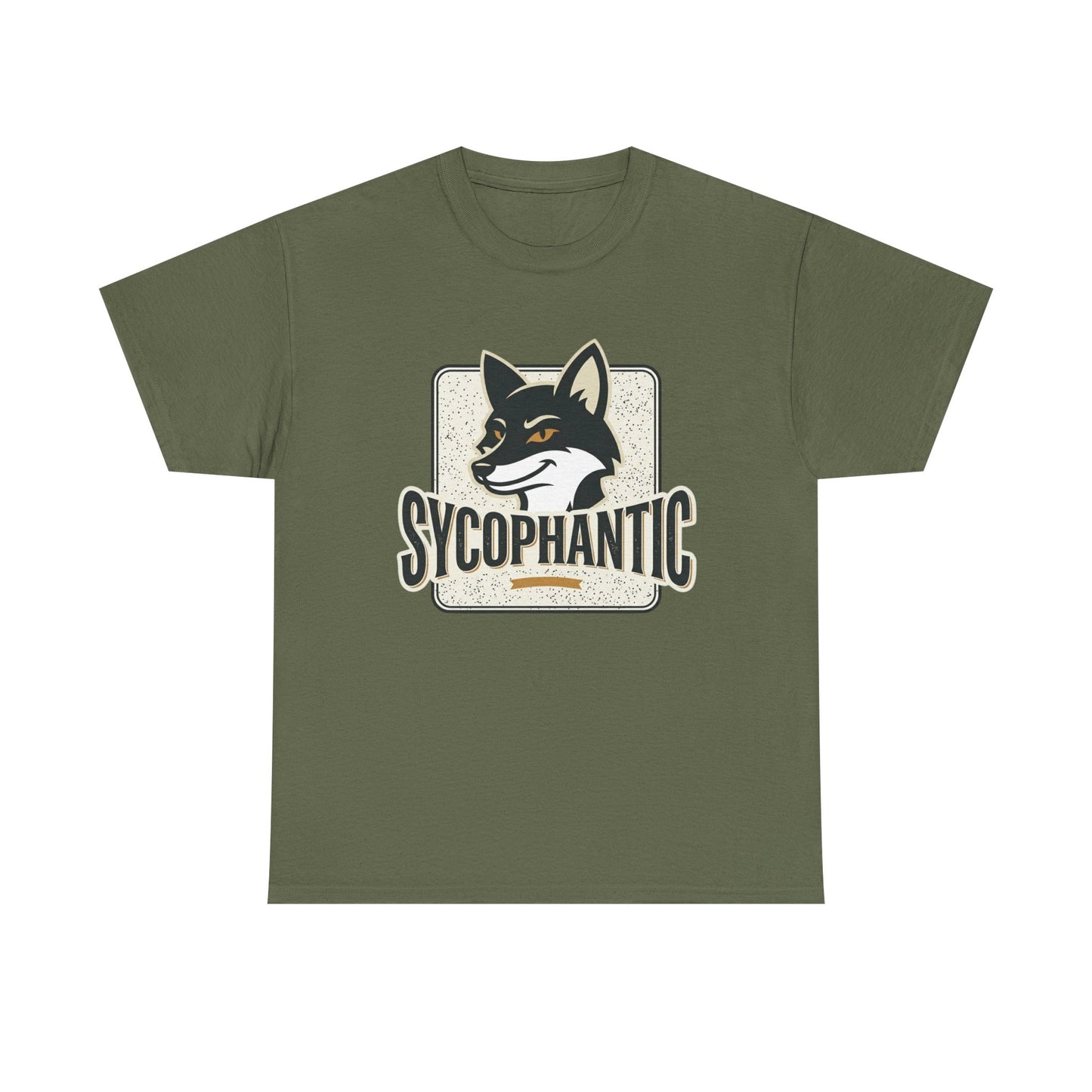 Sycophantic Fox Graphic Tee — Retro Animal Logo T-Shirt