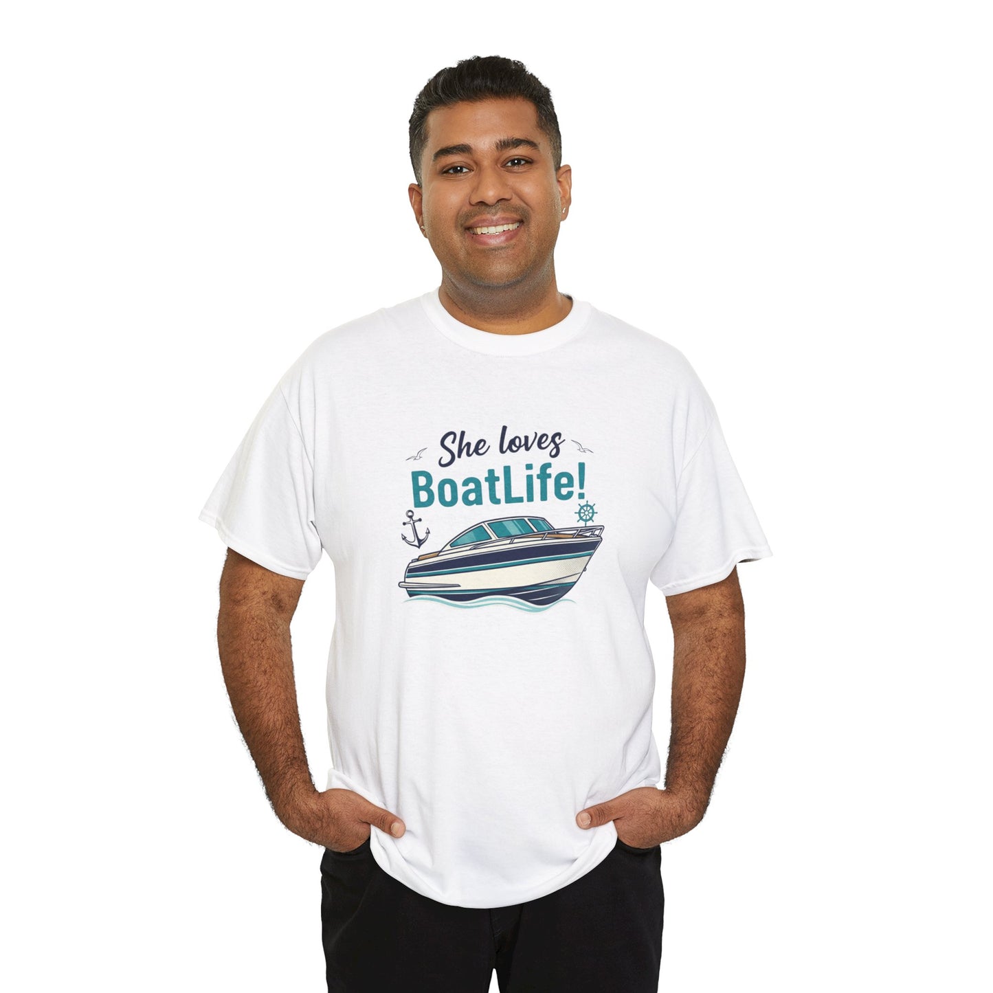 Boat Life T-Shirt — "She Loves BoatLife!" Graphic Tee for Boating Fans