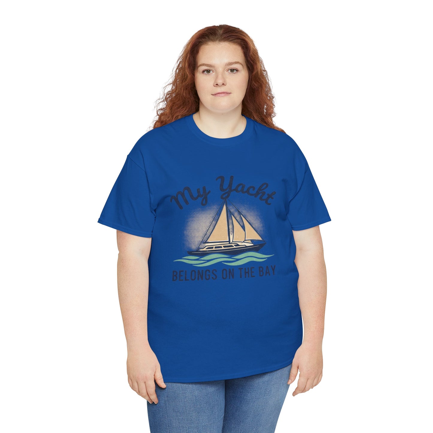 Sailboat Graphic Tee - "My Yacht Belongs on the Bay" Casual Nautical T-Shirt