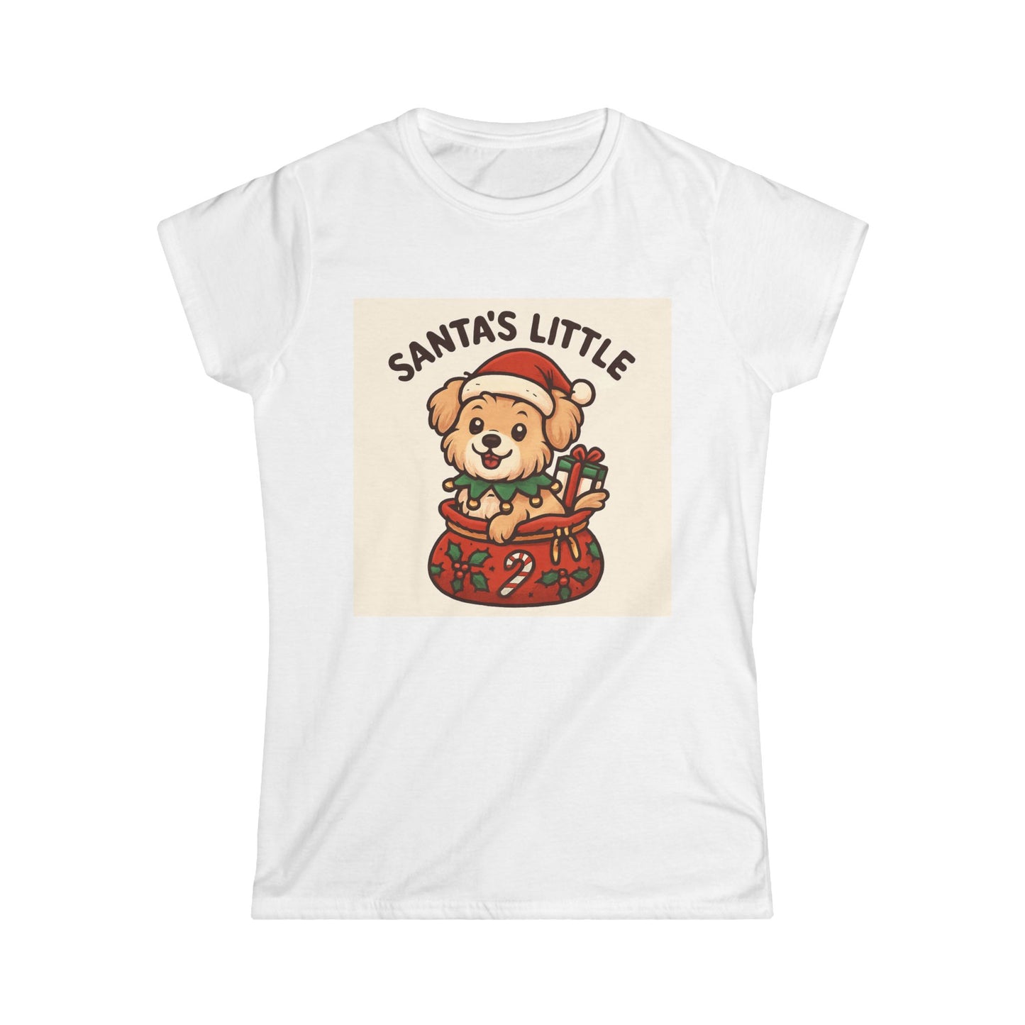 Santa's Little Puppy Tee — Cute Christmas Dog Holiday T‑Shirt for Women