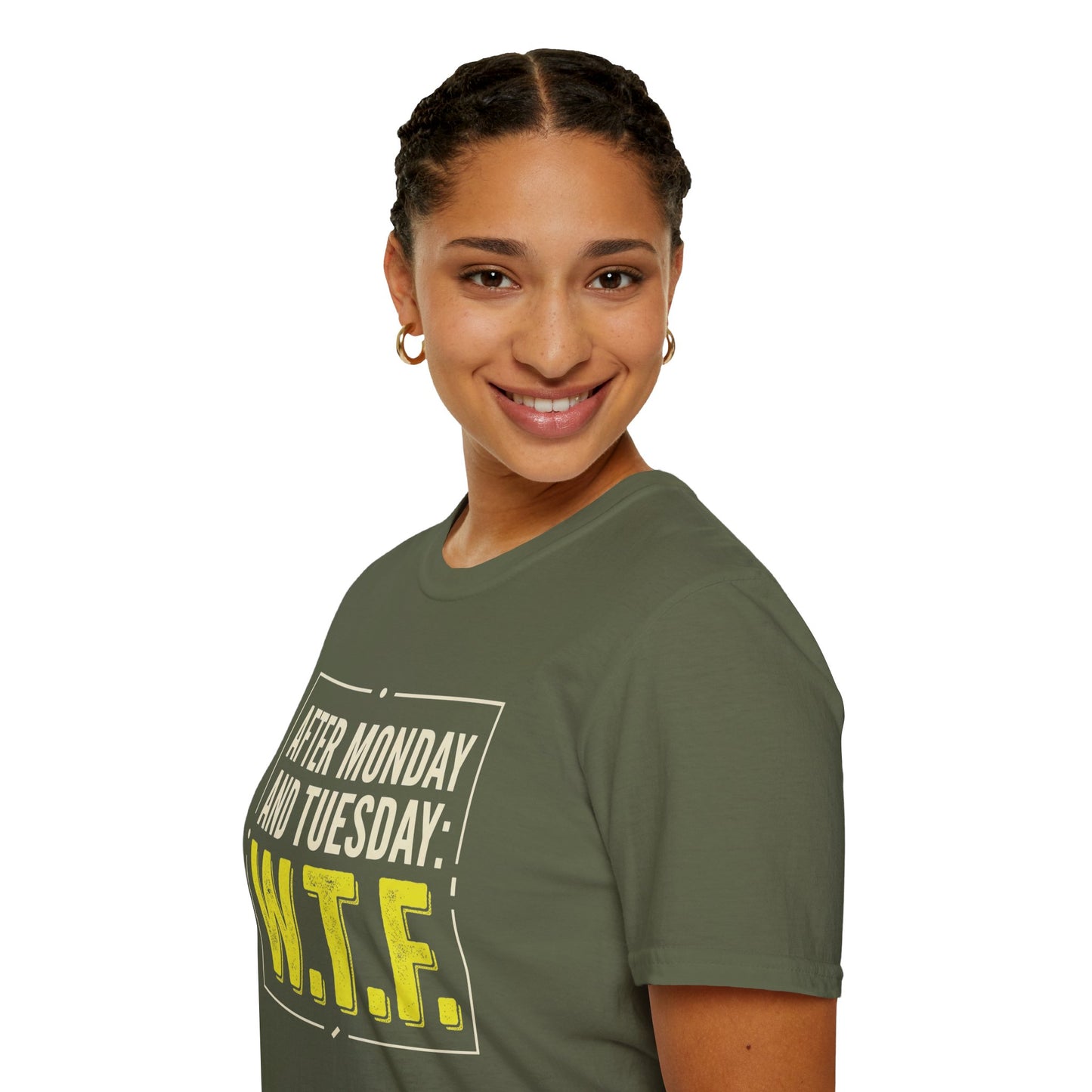 W.T.F. Funny Graphic T‑Shirt — "After Monday and Tuesday: W.T.F." Novelty Tee for Weekend Lovers