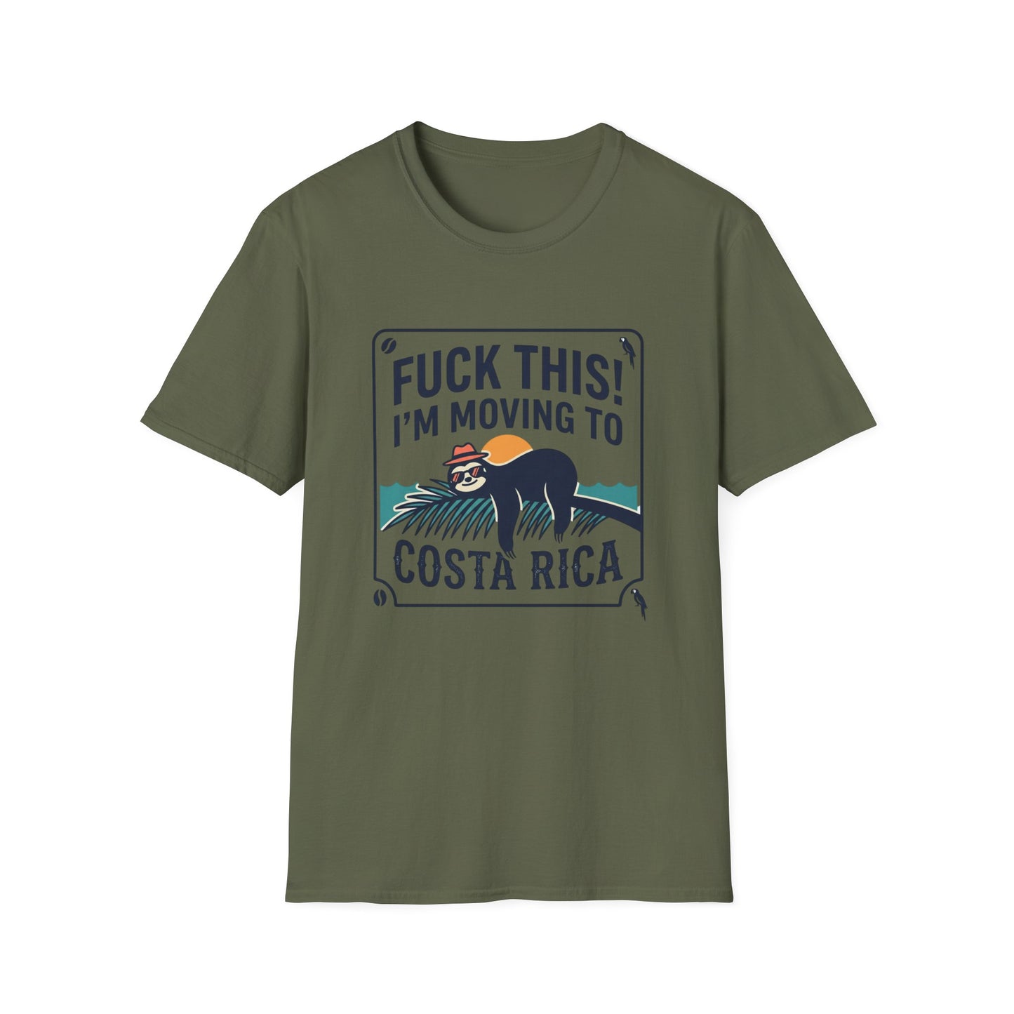I'm Moving to Costa Rica T-Shirt — Funny Sloth 'Fuck This!' Vacation Tee