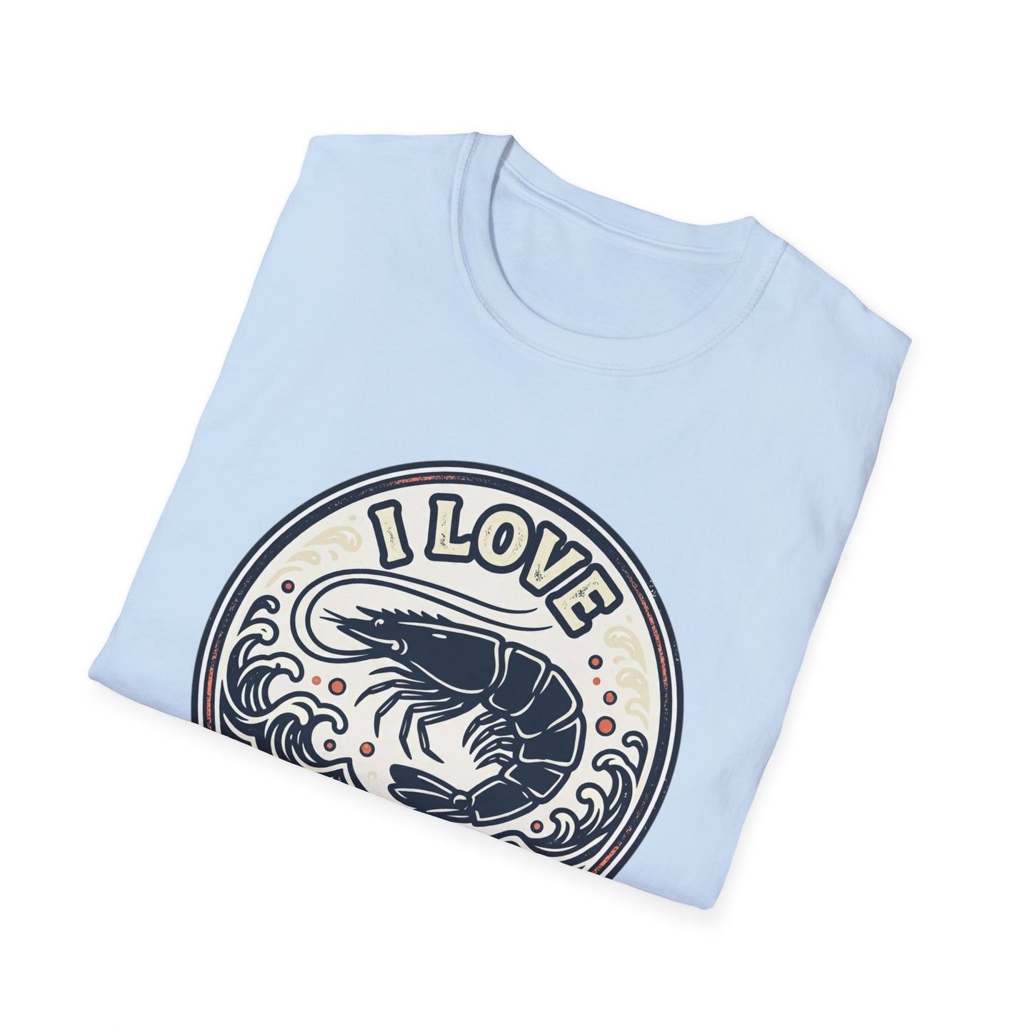 I Love Shrimp T-Shirt — Retro Seafood Crew Tee