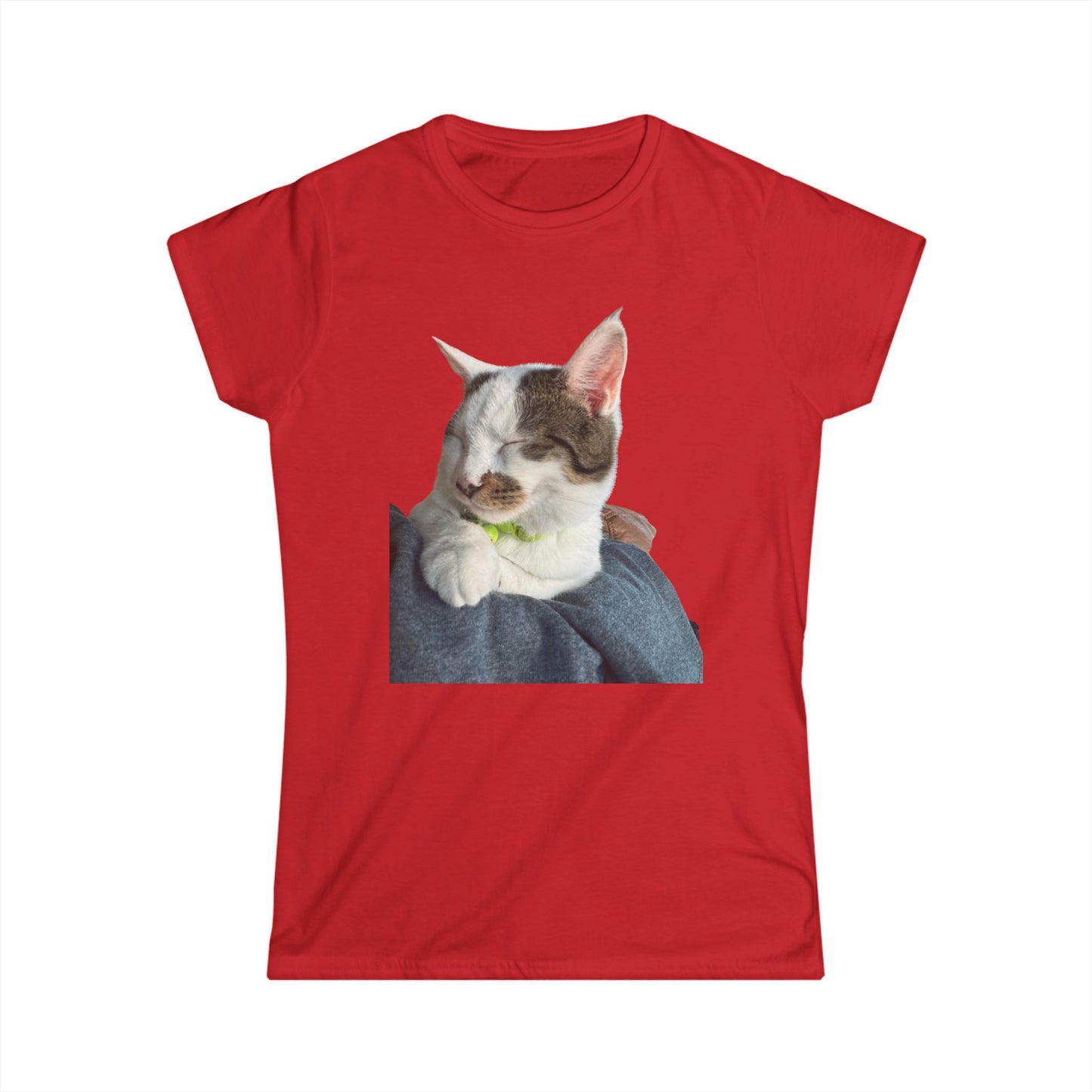 Cat Cuddle Tee — Cute Sleeping Kitten Graphic Women's T‑Shirt