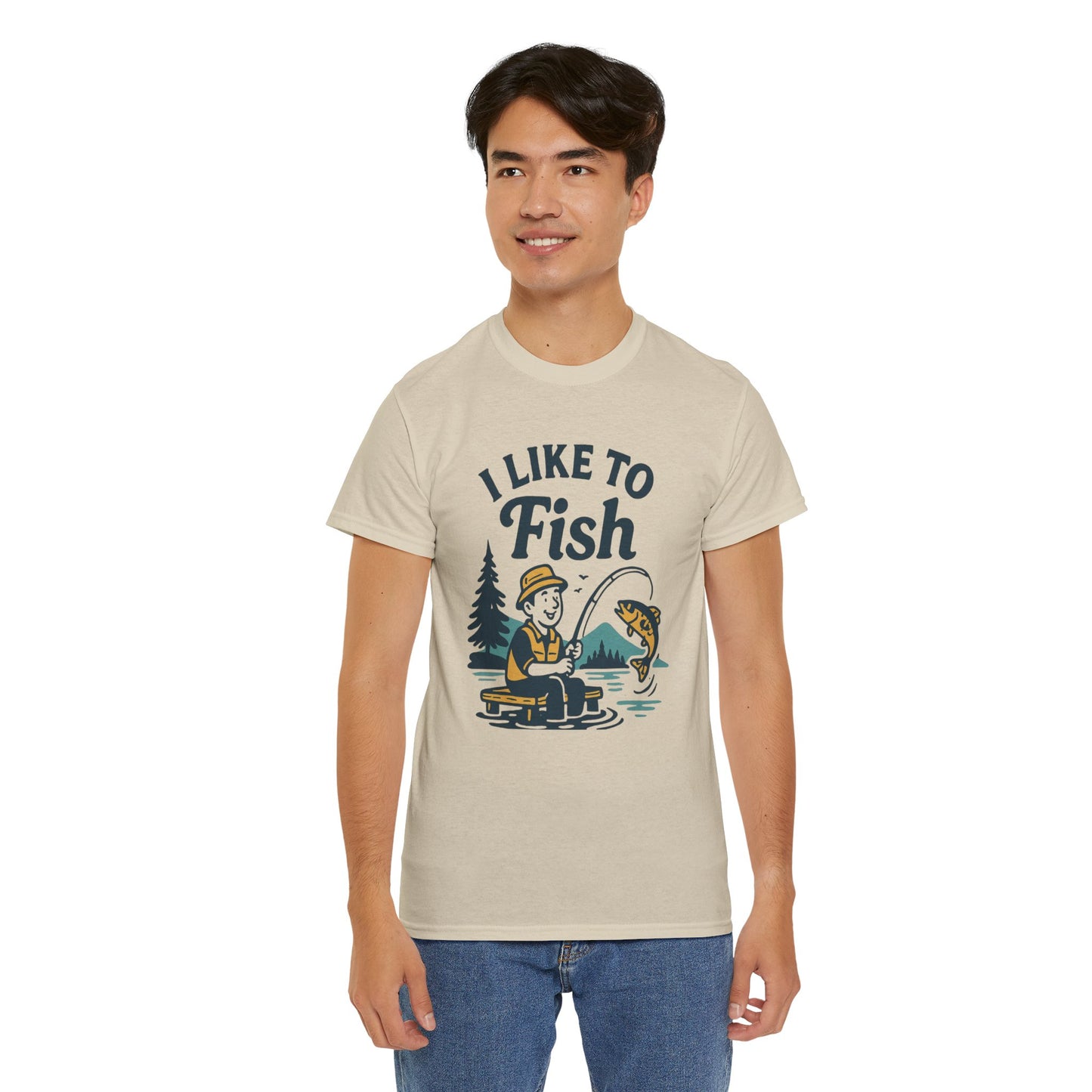 Fishing T-Shirt — "I Like to Fish" Vintage Outdoors Tee