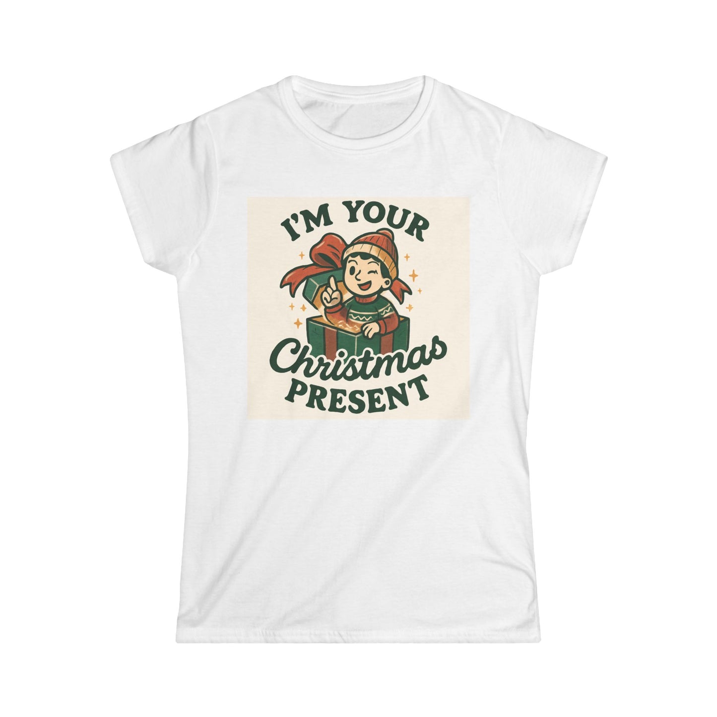 I'm Your Christmas Present Women's Tee — Cute Holiday Elf Graphic Shirt Printify