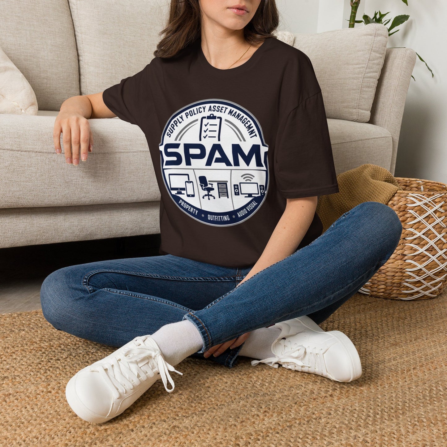 SPAM Supply Policy Asset Management T-Shirt — Logistics/ IT / Admin Graphic Tee