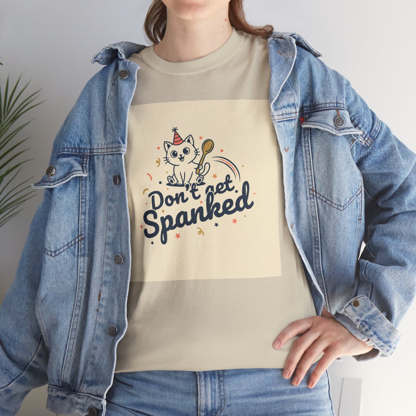 Don’t Get Spanked Cat Tee — Cute Retro Kitten Graphic T-Shirt Printify
