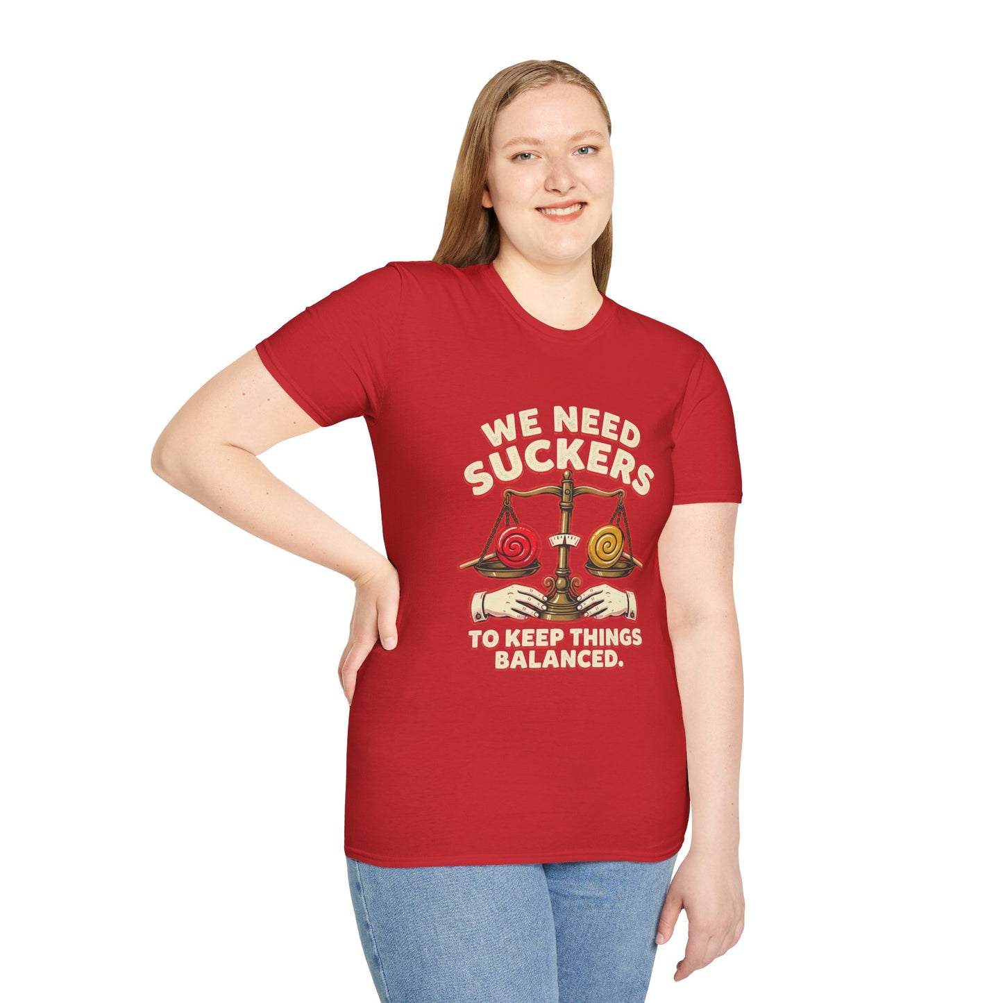 "We Need Suckers to Keep Things Balanced" Retro Candy Scale Tee