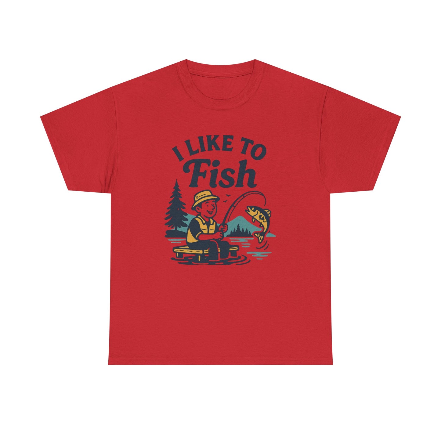 Fishing T-Shirt — "I Like to Fish" Vintage Outdoors Tee
