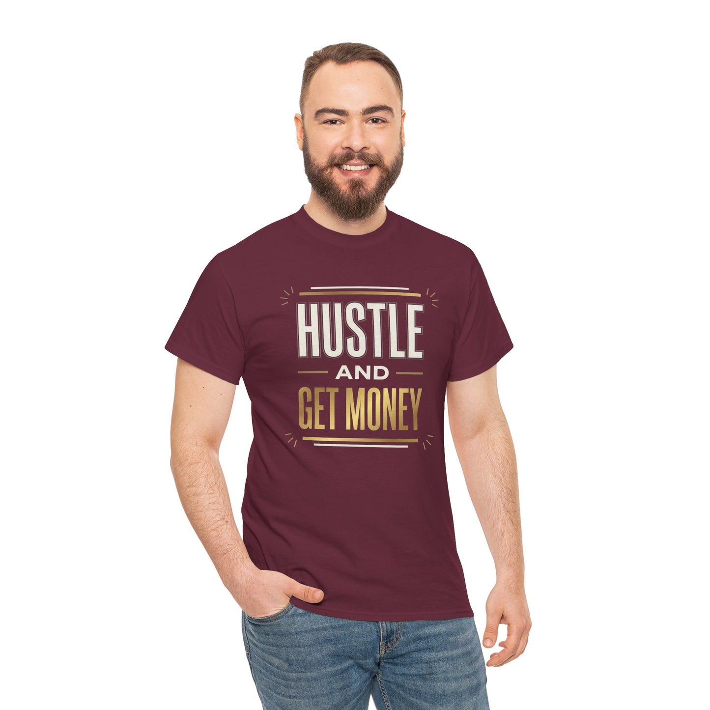 Hustle and Get Money Tee - Motivational Streetwear Graphic T-Shirt