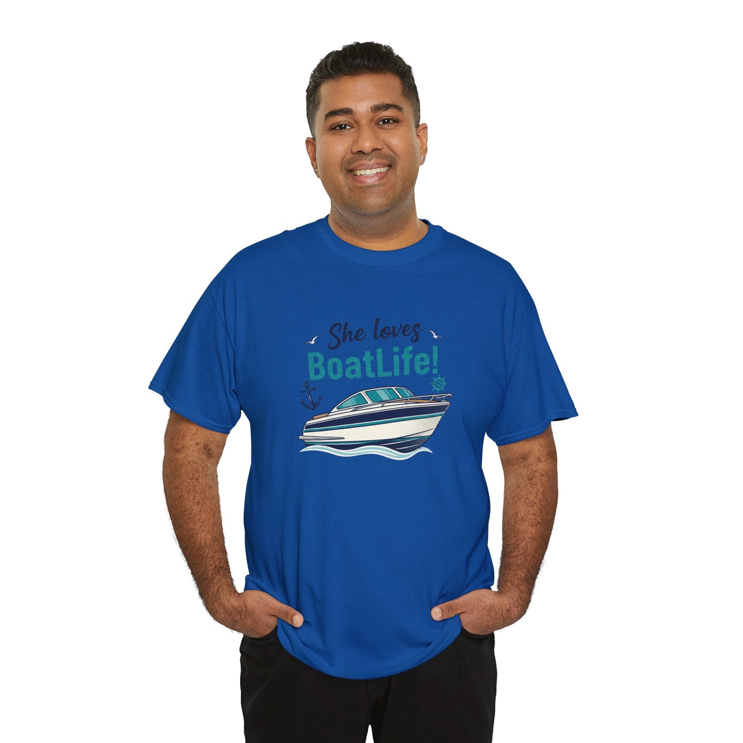 Boat Life T-Shirt — "She Loves BoatLife!" Graphic Tee for Boating Fans