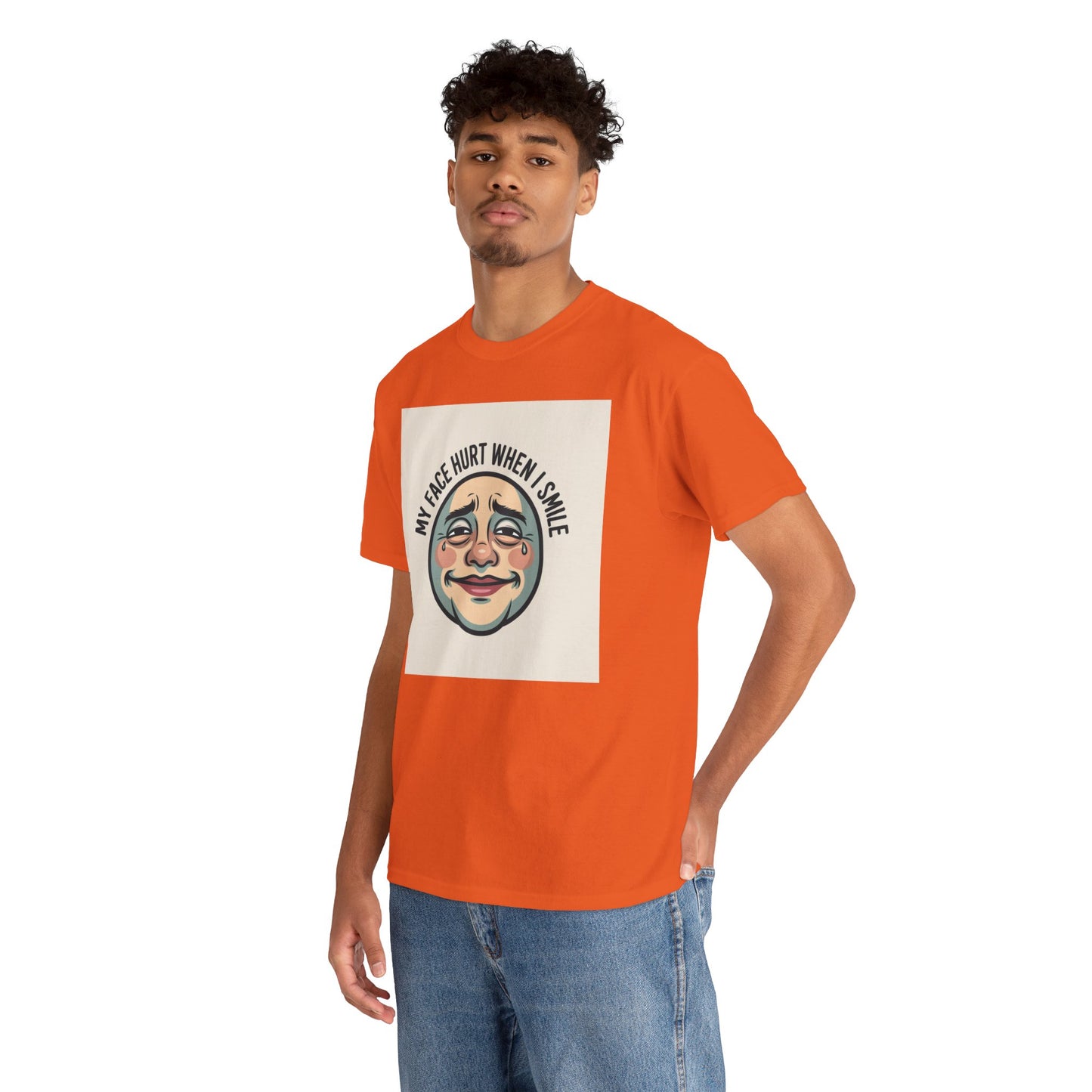 Graphic Tee — “My Face Hurt When I Smile” Vintage Sad Clown Laughing Design