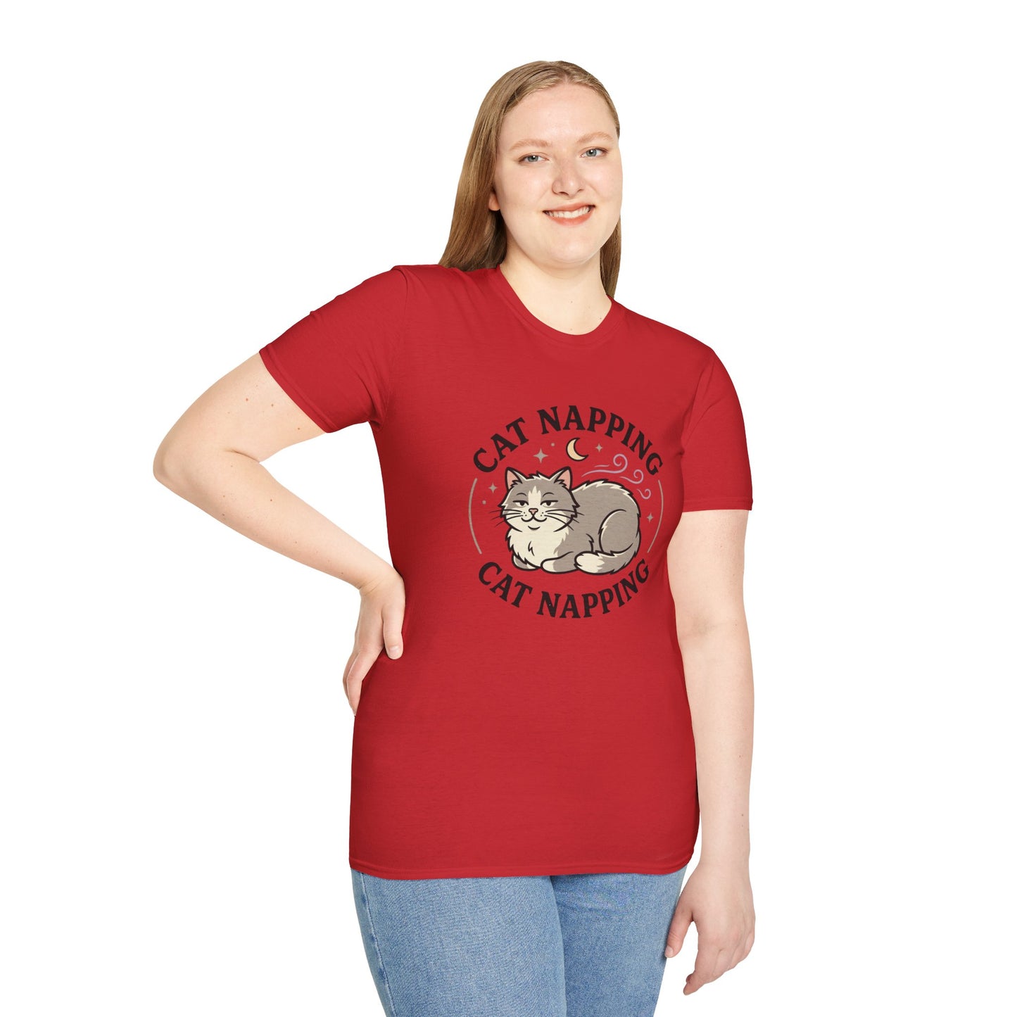 Cat Napping T-Shirt — Cute Sleeping Cat Graphic Tee for Cat Lovers