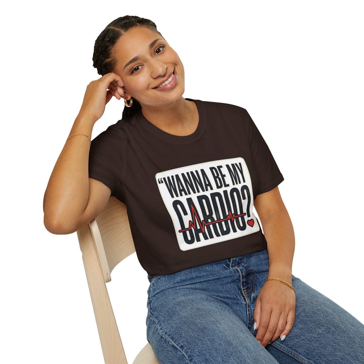 Wanna Be My Cardio? T-Shirt — Funny Fitness Graphic Tee for Gym Lovers