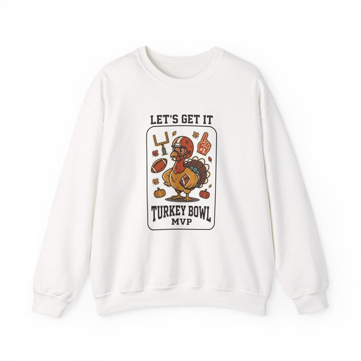 Turkey Bowl MVP Crewneck Sweatshirt | Thanksgiving Football Turkey, Fall Game Day