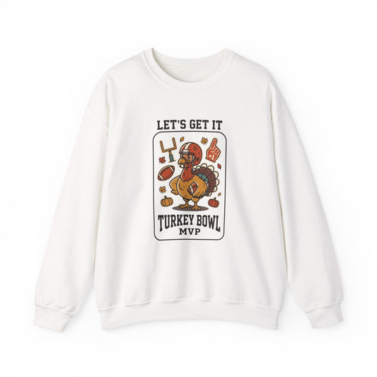 Turkey Bowl MVP Crewneck Sweatshirt | Thanksgiving Football Turkey, Fall Game Day