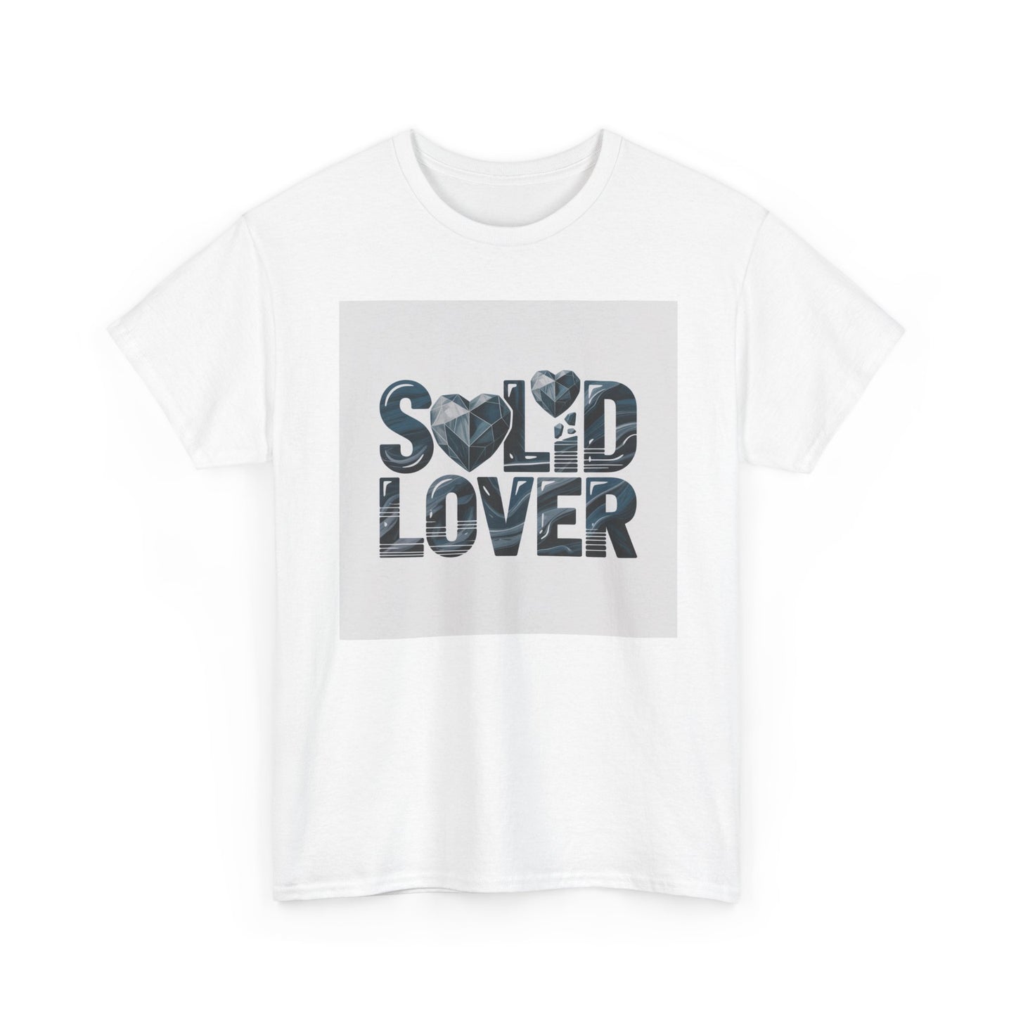 Solid Lover T‑Shirt — Bold Heart Typography Tee for Couples & Romance