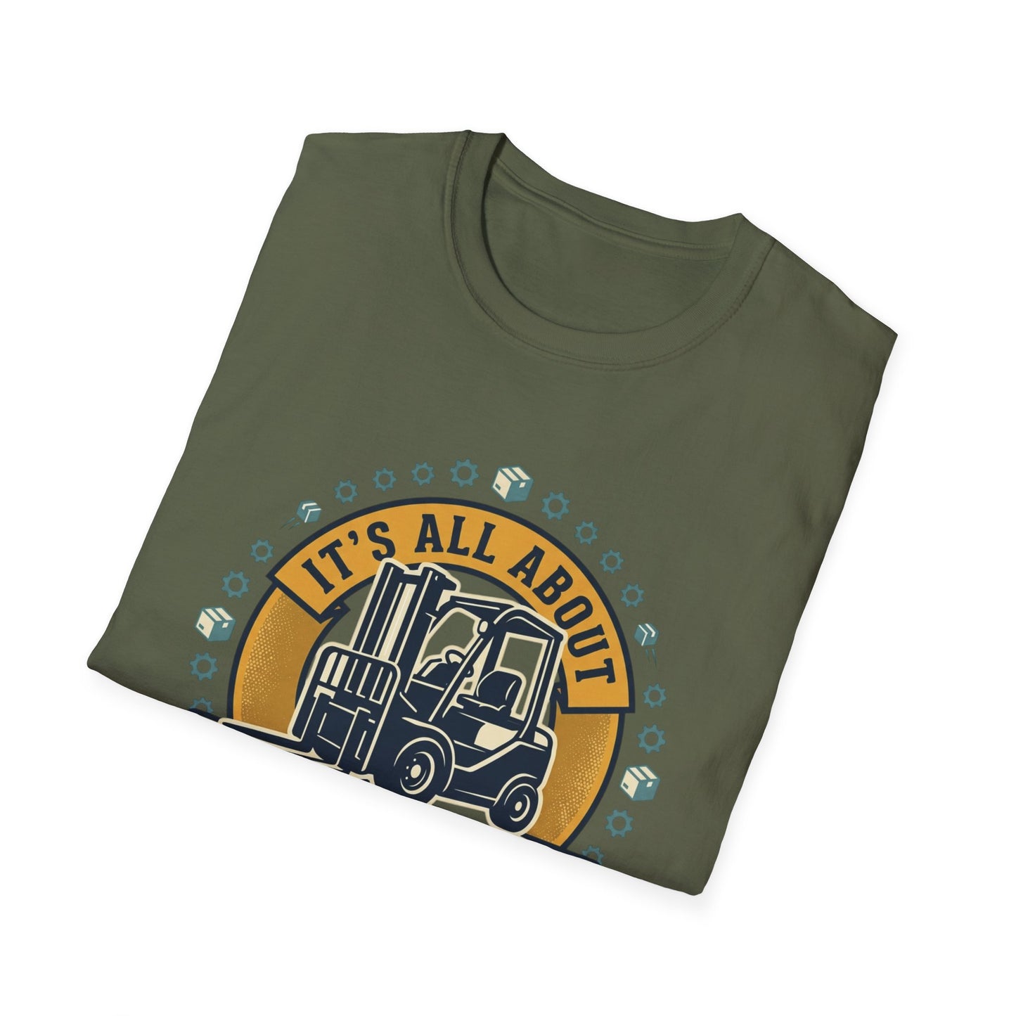 Moving Company T-Shirt — "It's All About Moving Units" Forklift Logo