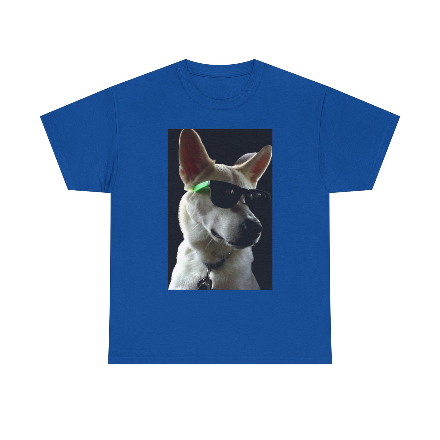 Cyberpunk Dog Photo Tee — Futuristic Bull Terrier Graphic T-Shirt Printify