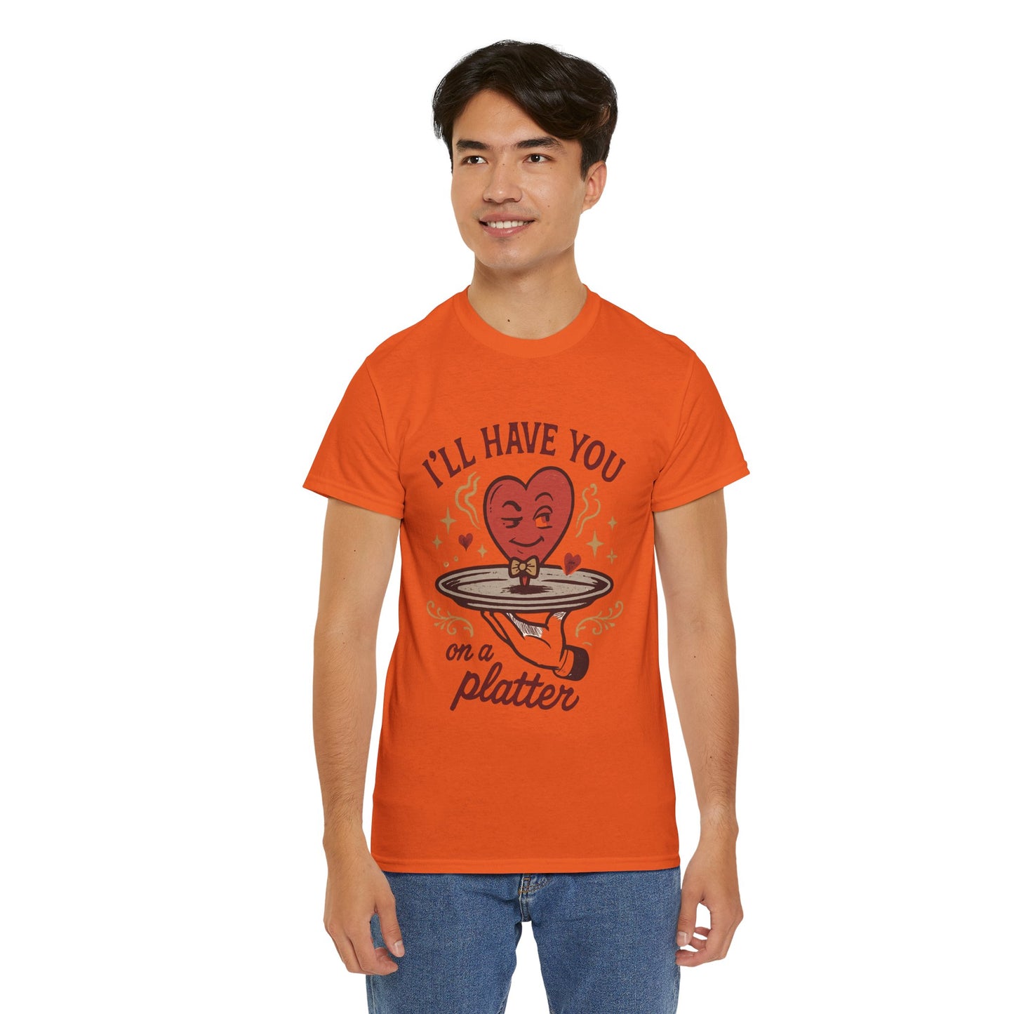 Valentine Heart on a Platter T-Shirt — I'll Have You on a Platter Cute Romantic Tee