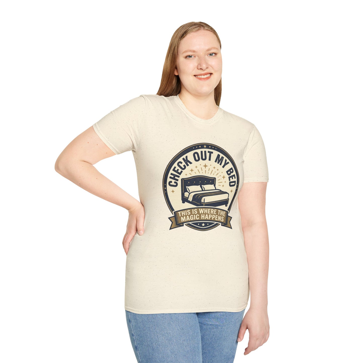 Check Out My Bed T-Shirt – “This Is Where The Magic Happens” Vintage Graphic Tee