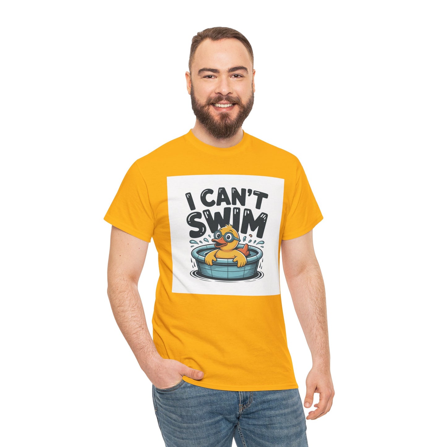 I Can't Swim Duck T-Shirt — Cute Funny Pool Float Graphic Tee